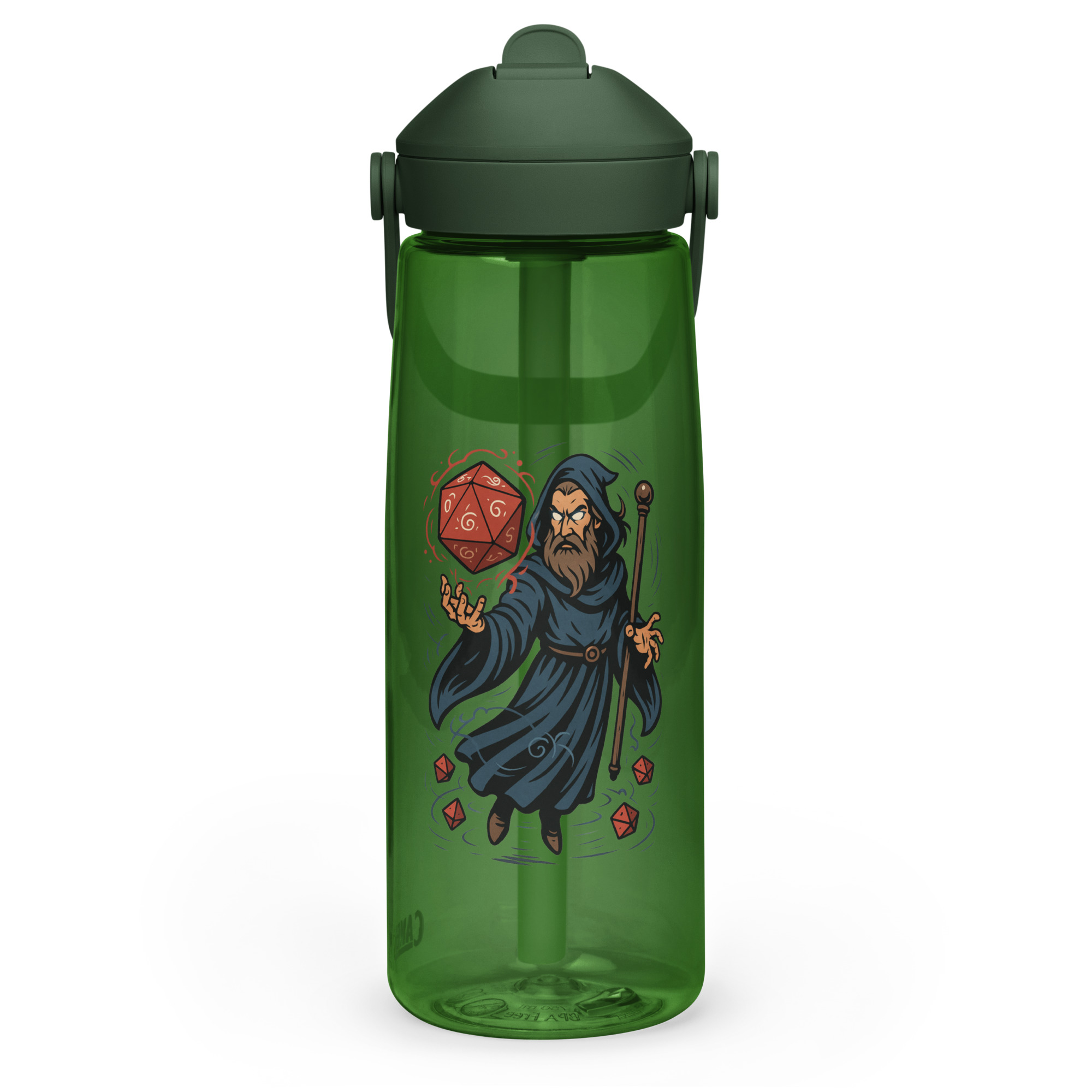 Arcane Dice Mage - Wasserflasche mit umklappbarem Trinkhalm 739ml (25oz) – Bild 5