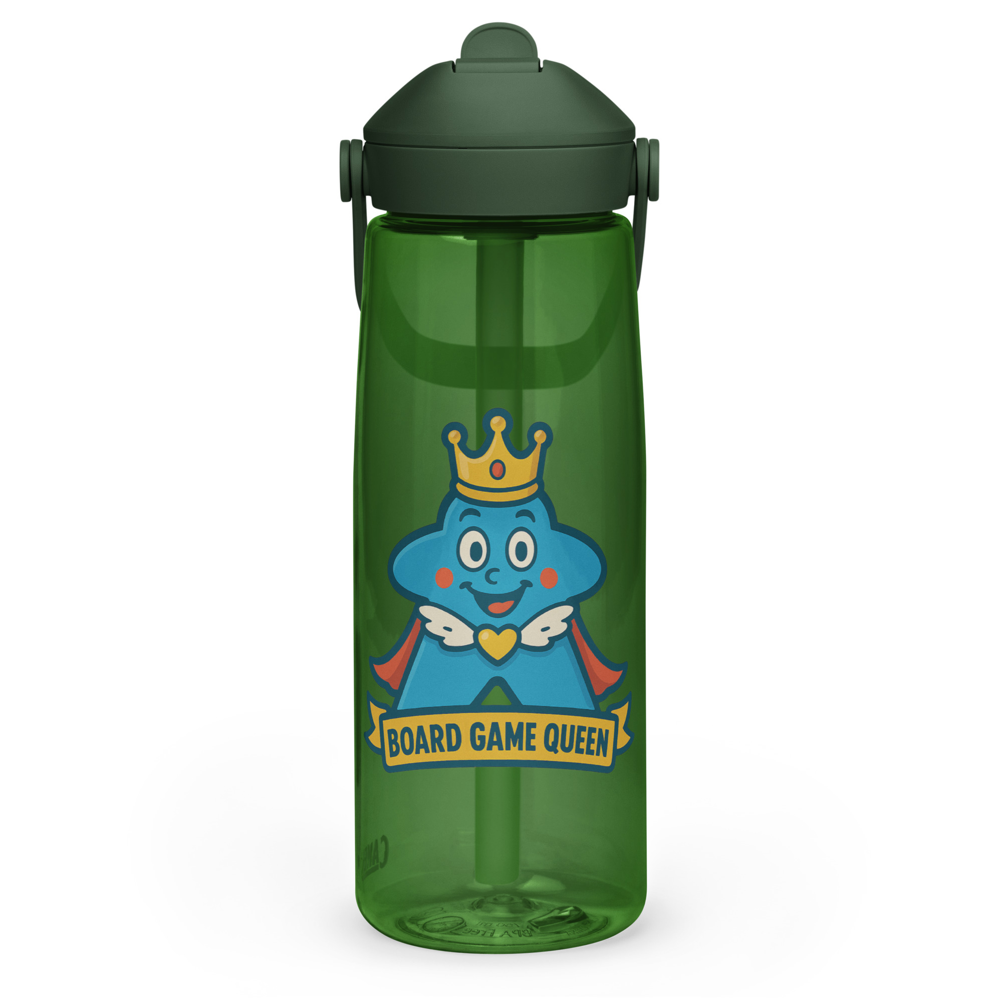 Board Game Queen – Royal Meeple Edition - Wasserflasche mit umklappbarem Trinkhalm 739ml (25oz) – Bild 2