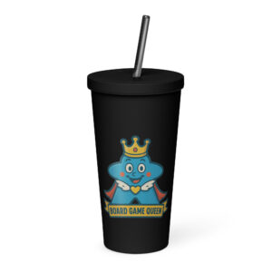 Board Game Queen &ndash;  Royal Meeple Edition - Thermobecher mit Strohhalm | 600 ml (20 oz)
