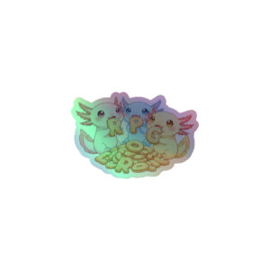 Axolotl RPG-Cookie Party - Holografische Kiss-Cut Aufkleber 8x8cm | 10x10cm | 14x14cm