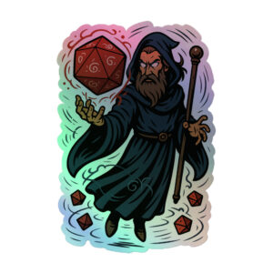 Arcane Dice Mage - Holografische Kiss-Cut Aufkleber 8x8cm | 10x10cm | 14x14cm