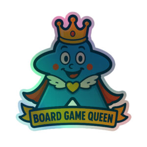Board Game Queen – Royal Meeple Edition - Holografische Kiss-Cut Aufkleber 8x8cm | 10x10cm | 14x14cm