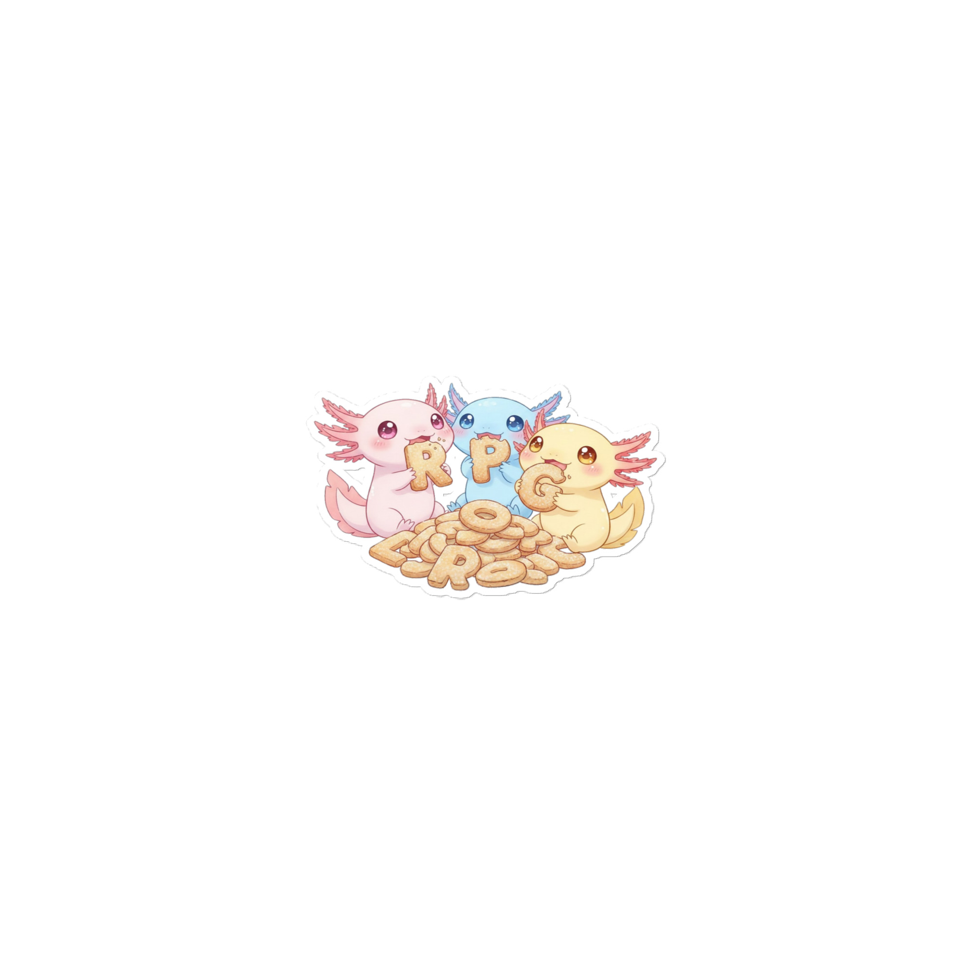 Axolotl RPG-Cookie Party - Blasenfreie Aufkleber 3″×3″ | 4″×4″ | 5.5″×5.5″ | 15″×3.75" – Bild 4