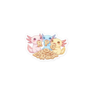 Axolotl RPG-Cookie Party - Blasenfreie Aufkleber 3″×3″ | 4″×4″ | 5.5″×5.5″ | 15″×3.75"