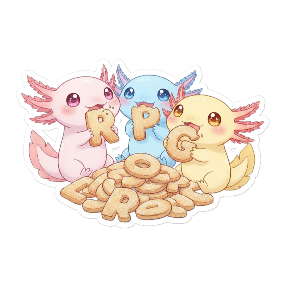 Axolotl RPG-Cookie Party - Blasenfreie Aufkleber 3″×3″ | 4″×4″ | 5.5″×5.5″ | 15″×3.75" – Bild 3
