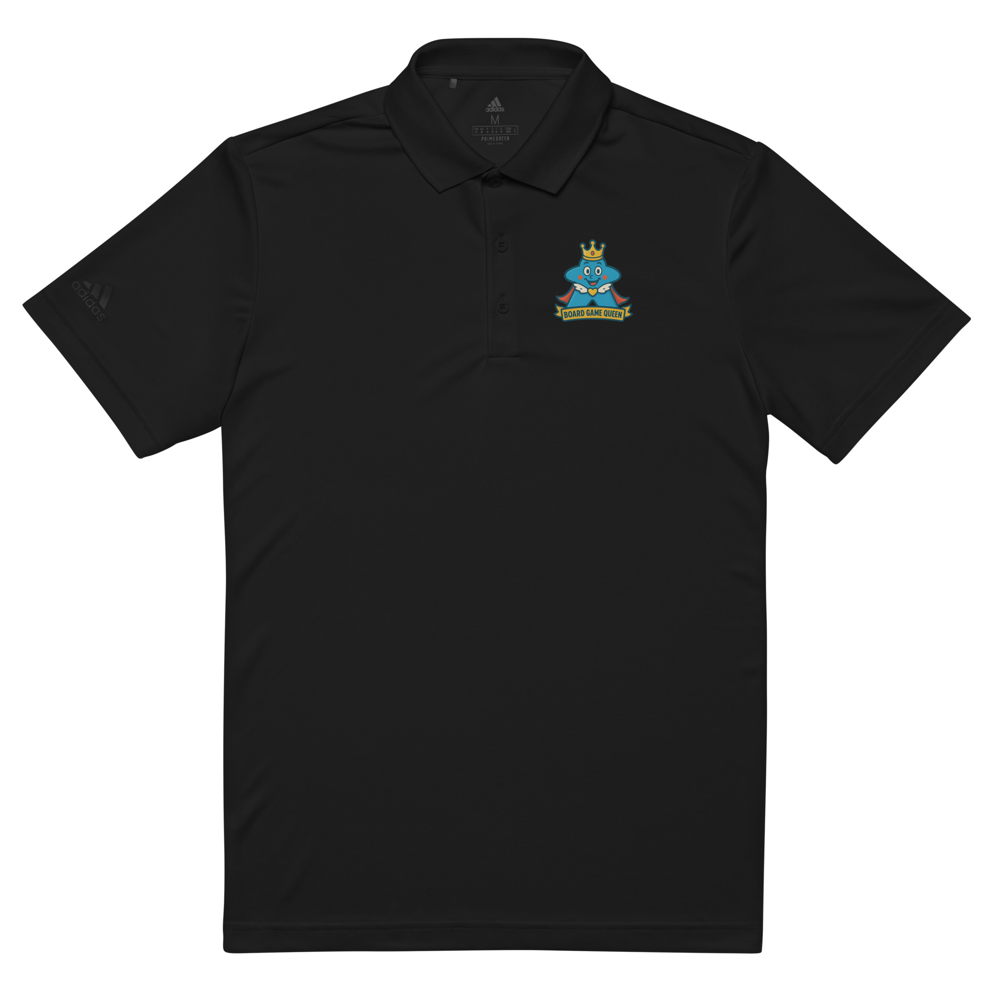 Board Game Queen – Royal Meeple Edition - adidas Premium-DTF-Polo-Shirt – Bild 2