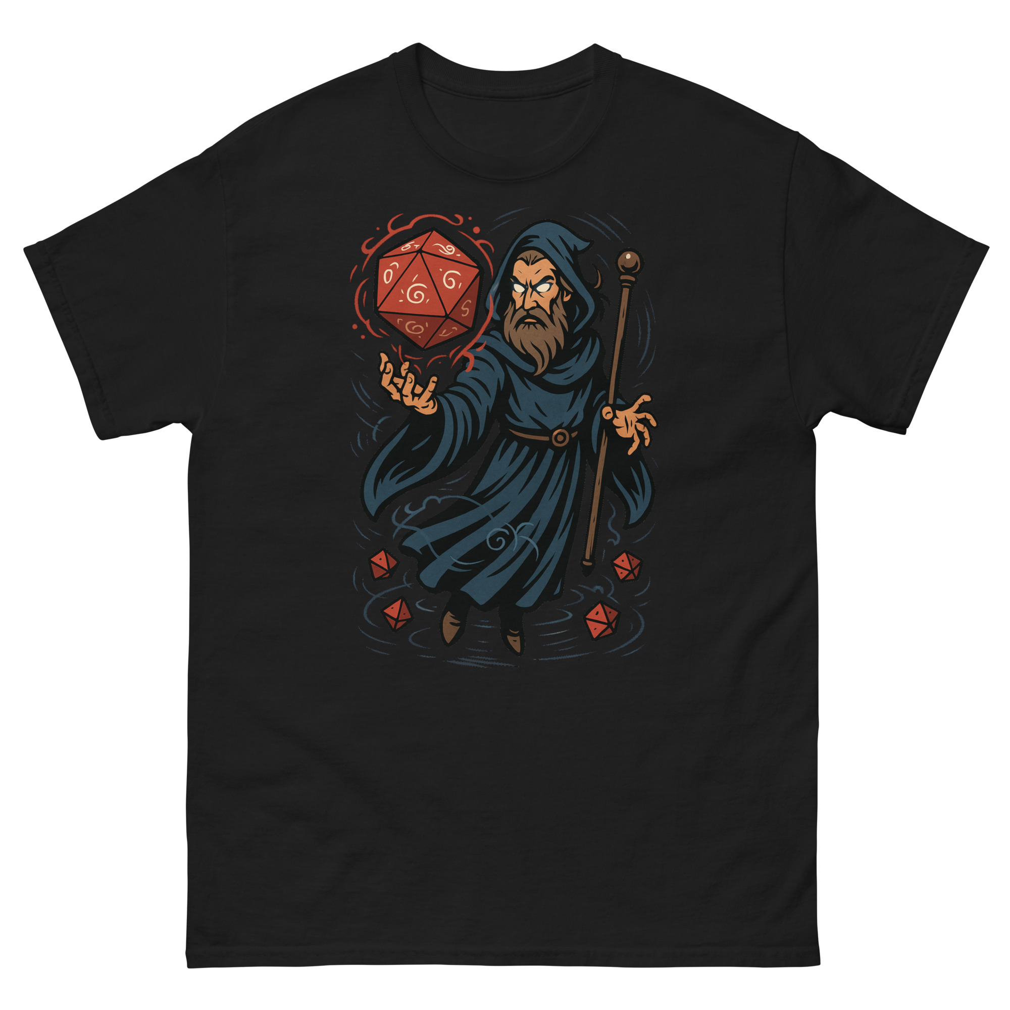 Arcane Dice Mage - Klassisches DTF-Unisex T-Shirt mit Werbung – Bild 3