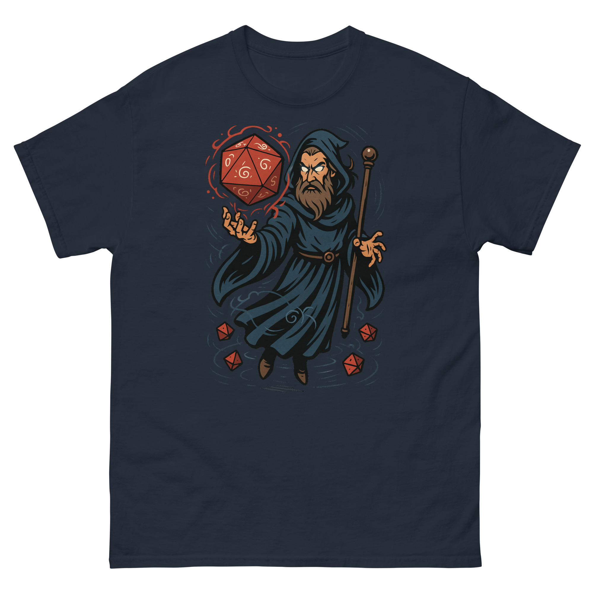 Arcane Dice Mage - Klassisches DTF-Unisex T-Shirt mit Werbung – Bild 5