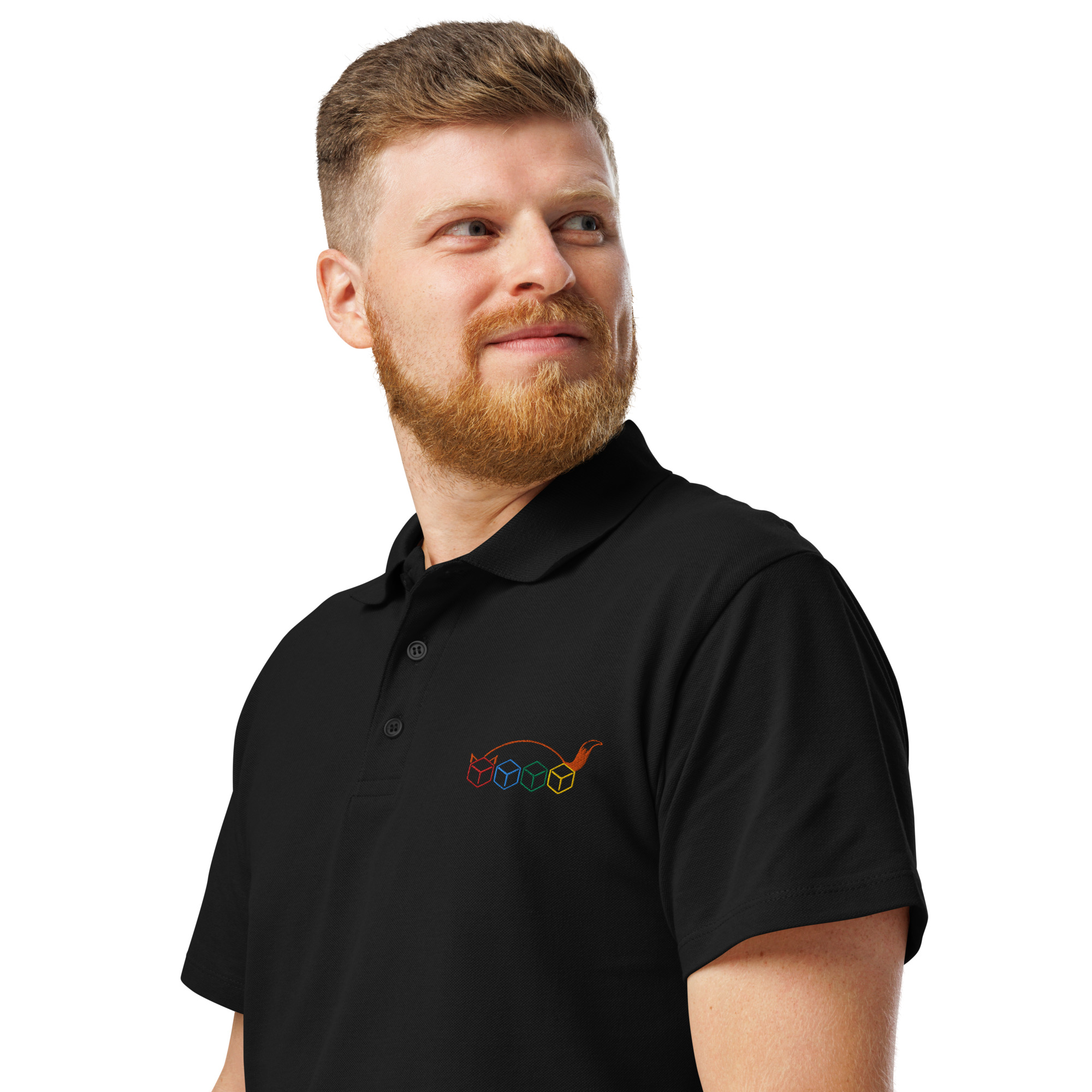 Würfelfuchs-Logo – Premium-Piqué-EMB-Poloshirt – Bild 22