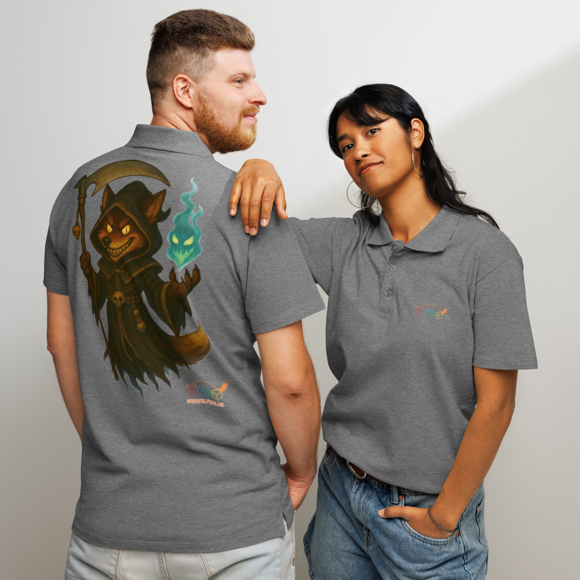 Fox Reaper – Premium-Piqué-DTF-Poloshirt mit Werbung – Bild 23