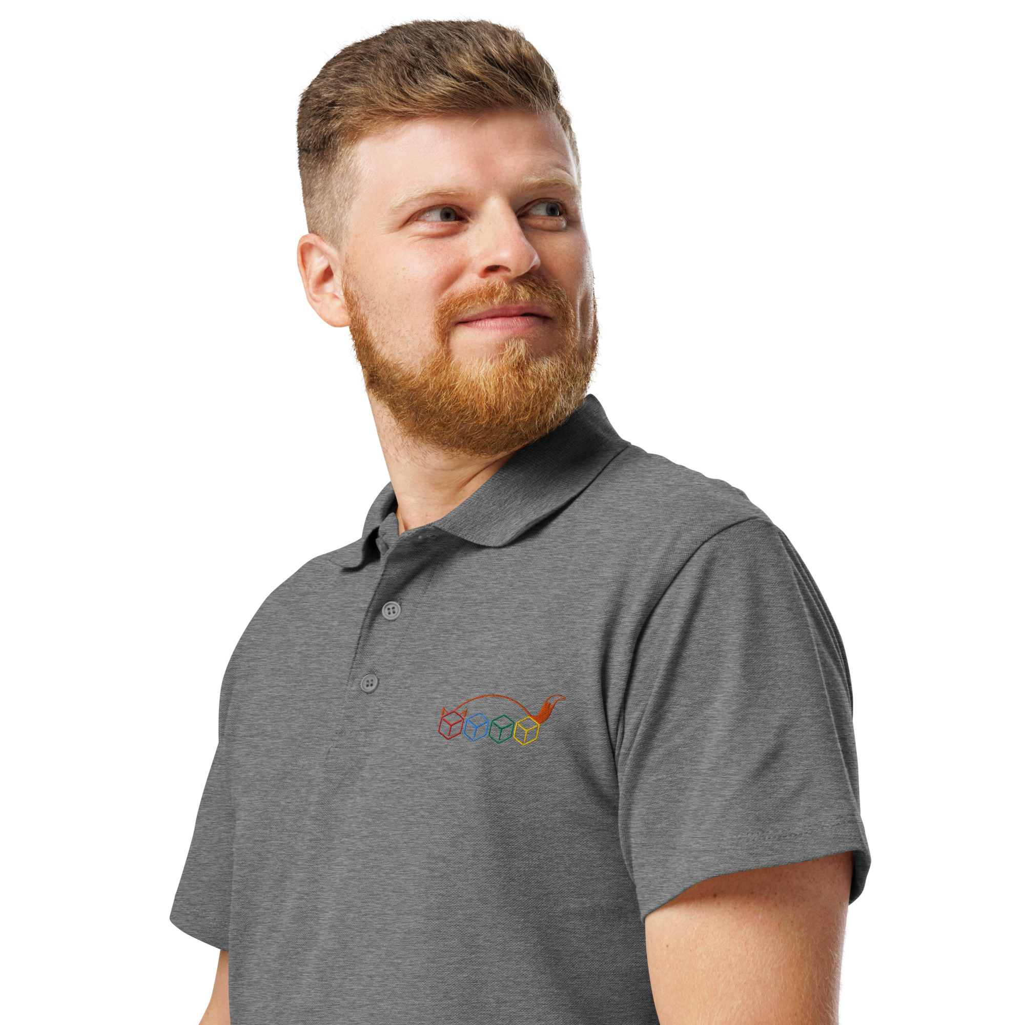 Würfelfuchs-Logo – Premium-Piqué-EMB-Poloshirt – Bild 26