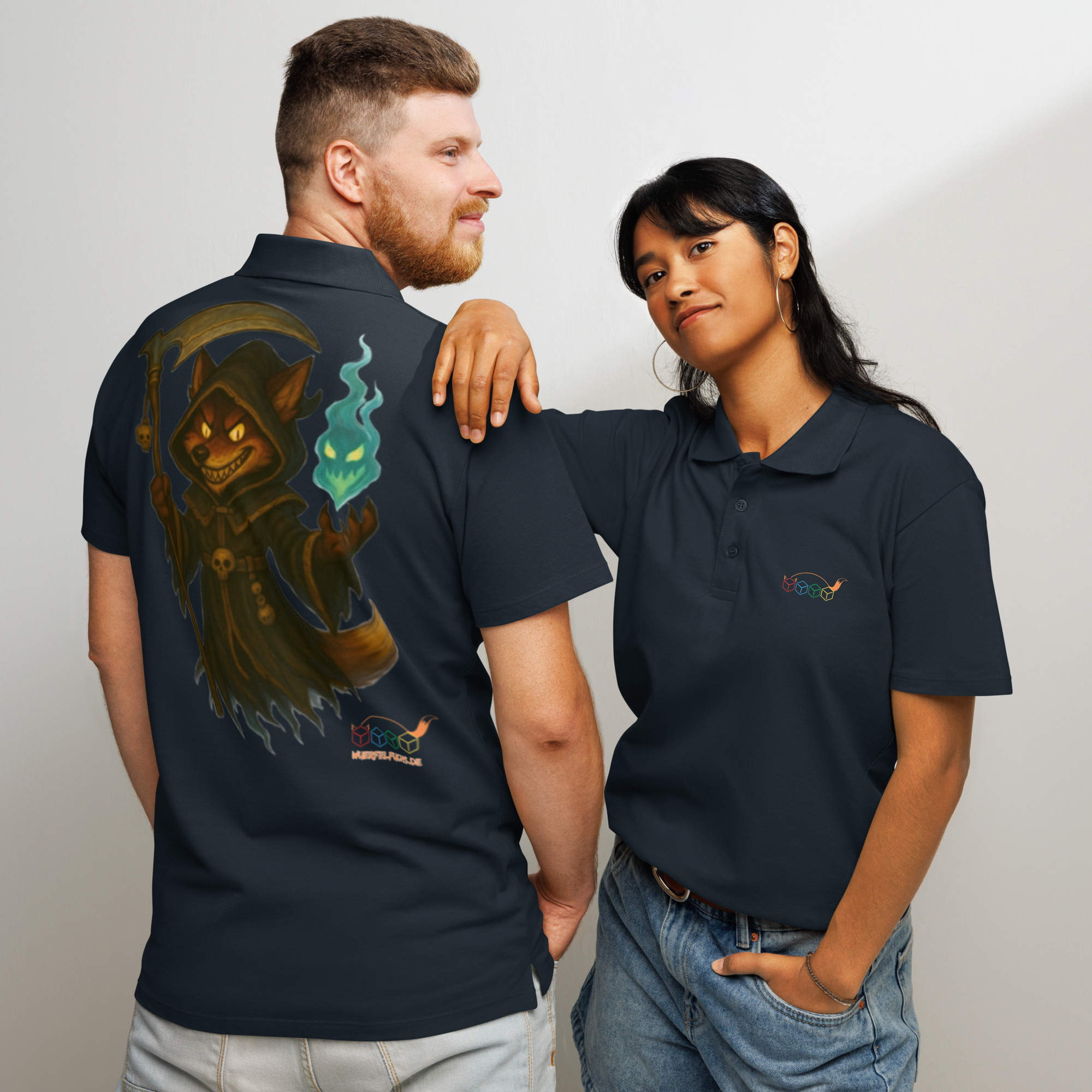 Fox Reaper – Premium-Piqué-DTF-Poloshirt mit Werbung – Bild 20