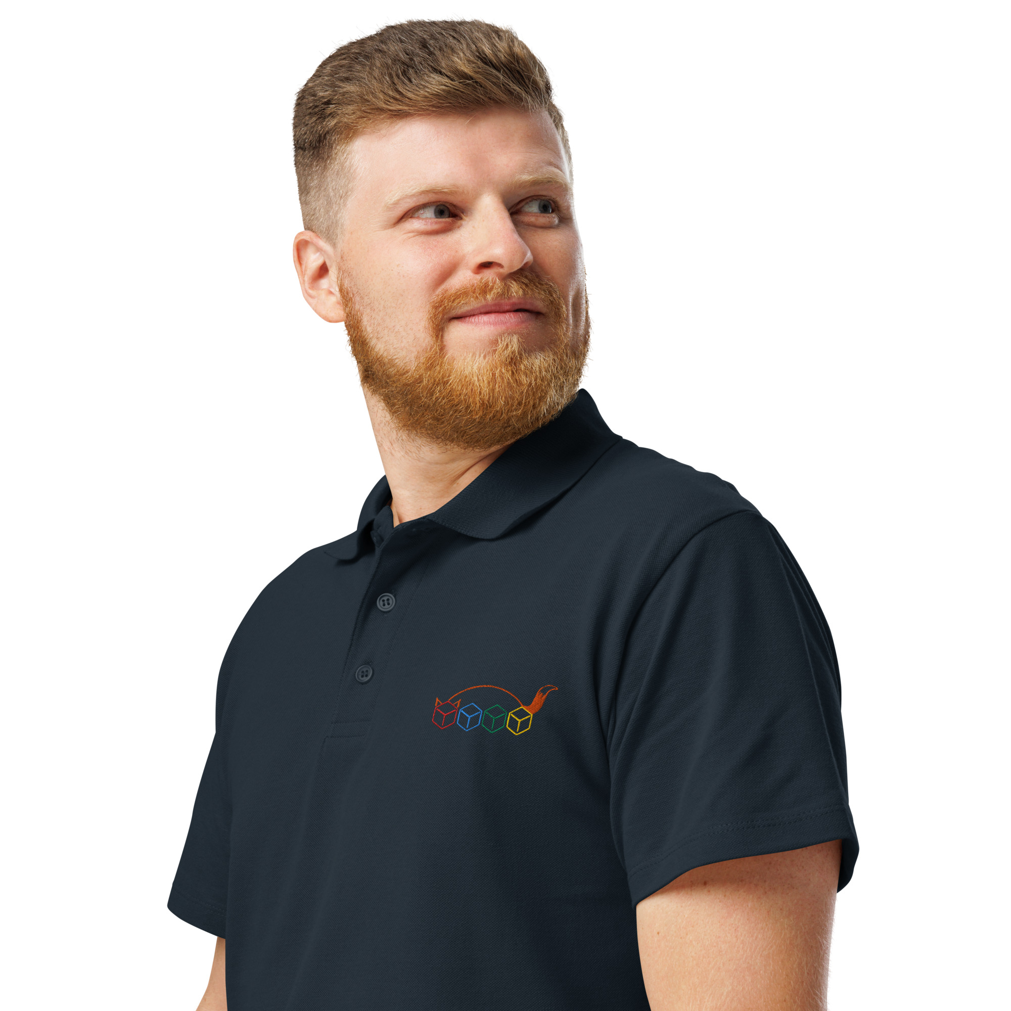 Würfelfuchs-Logo – Premium-Piqué-EMB-Poloshirt – Bild 23