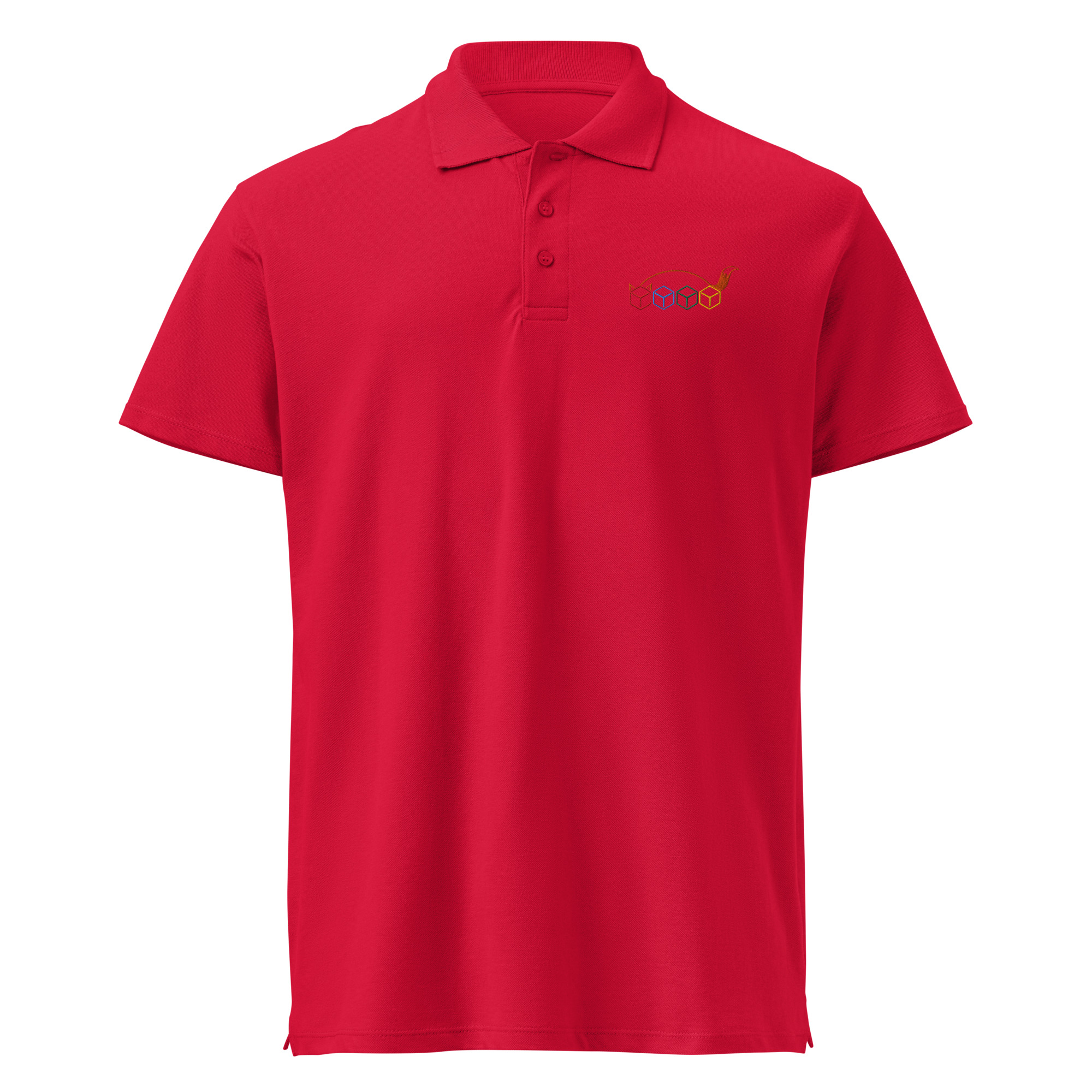 Würfelfuchs-Logo – Premium-Piqué-EMB-Poloshirt – Bild 3