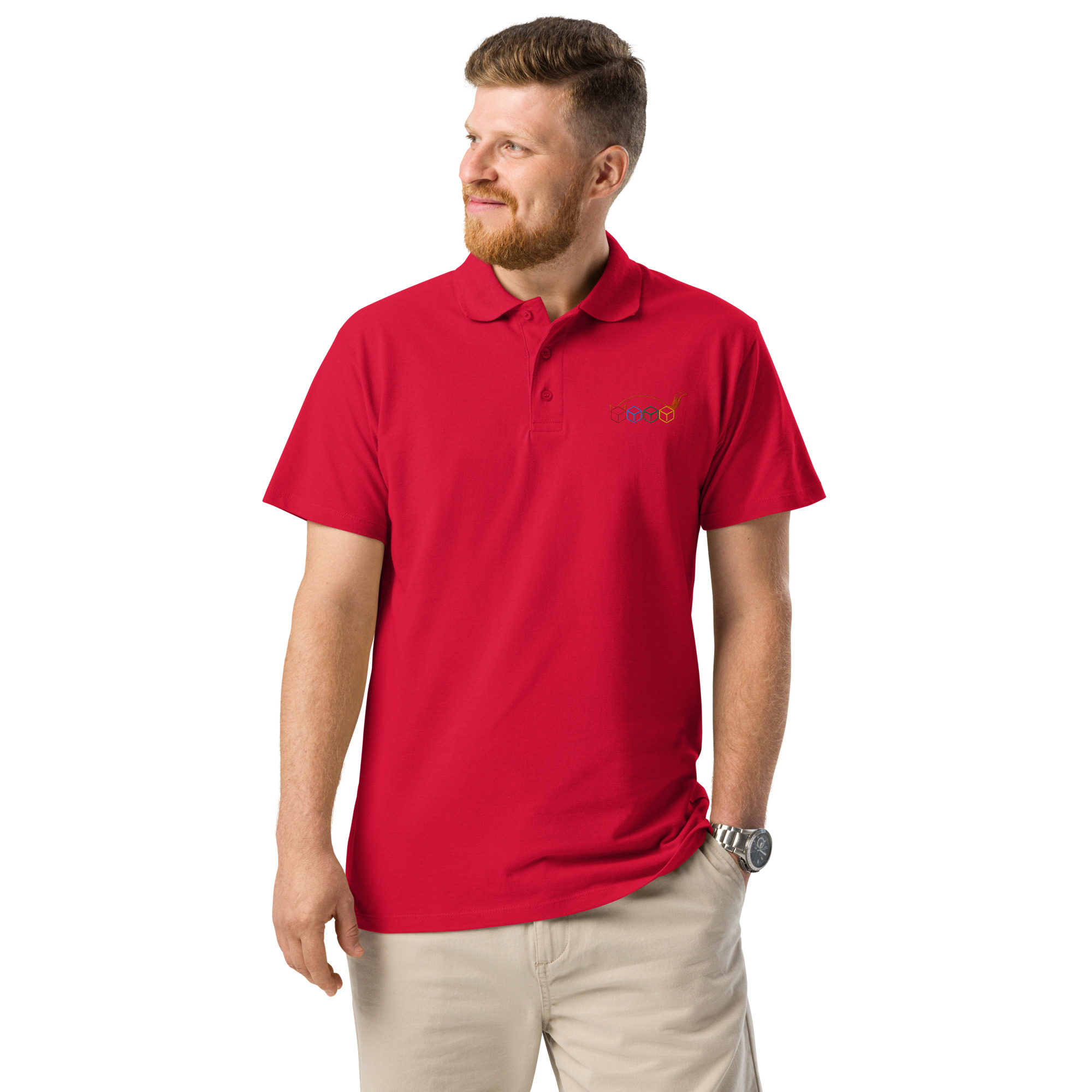 Würfelfuchs-Logo – Premium-Piqué-EMB-Poloshirt – Bild 17