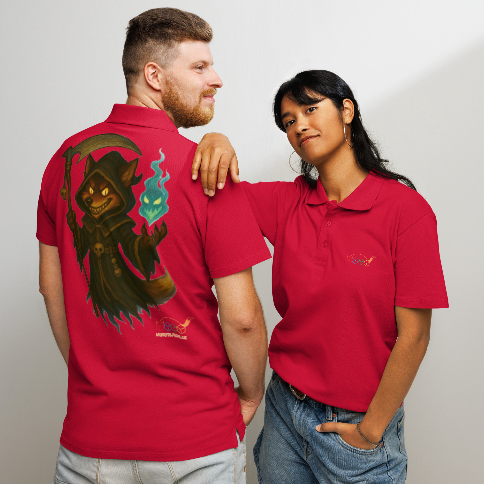 Fox Reaper – Premium-Piqué-DTF-Poloshirt mit Werbung – Bild 21