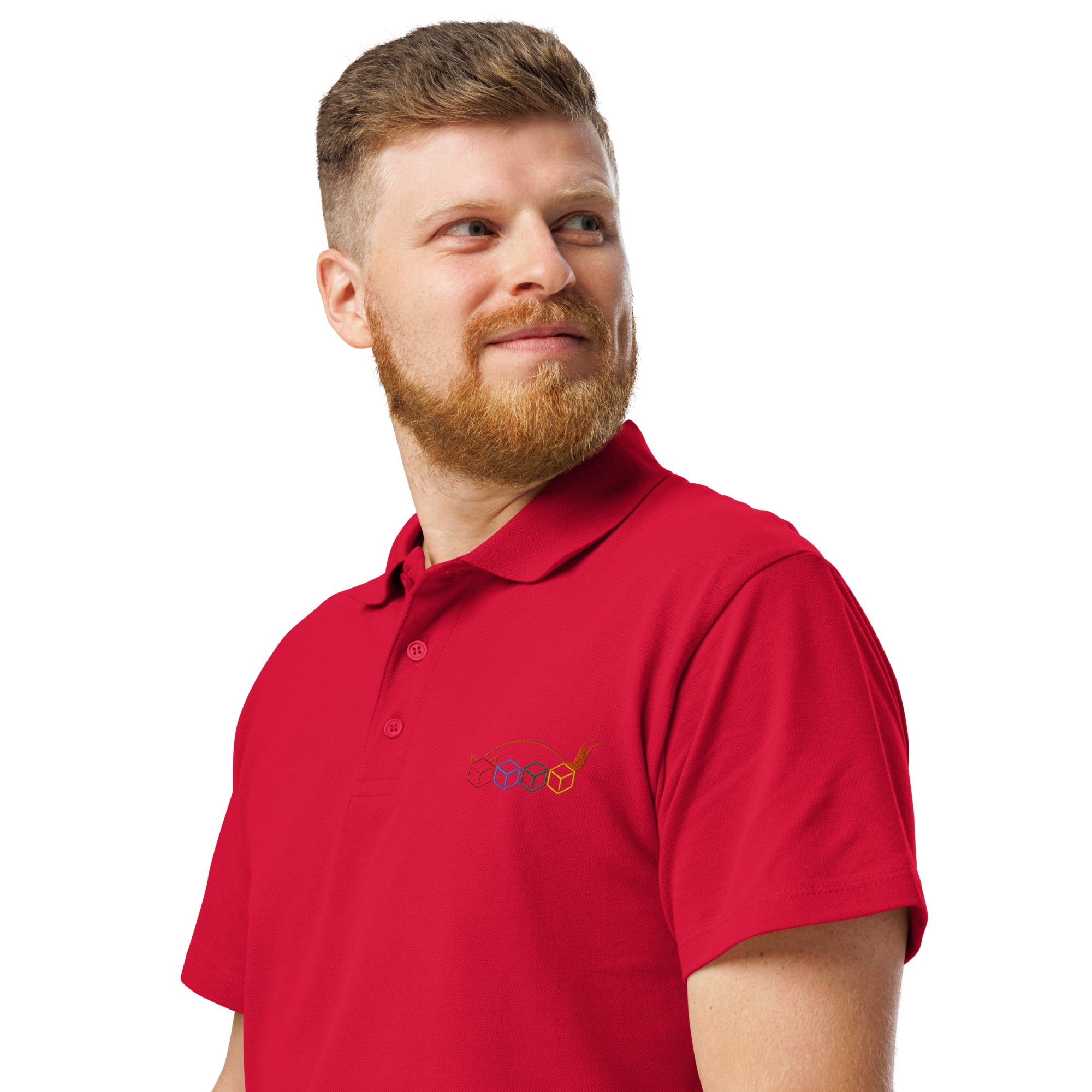 Würfelfuchs-Logo – Premium-Piqué-EMB-Poloshirt – Bild 24