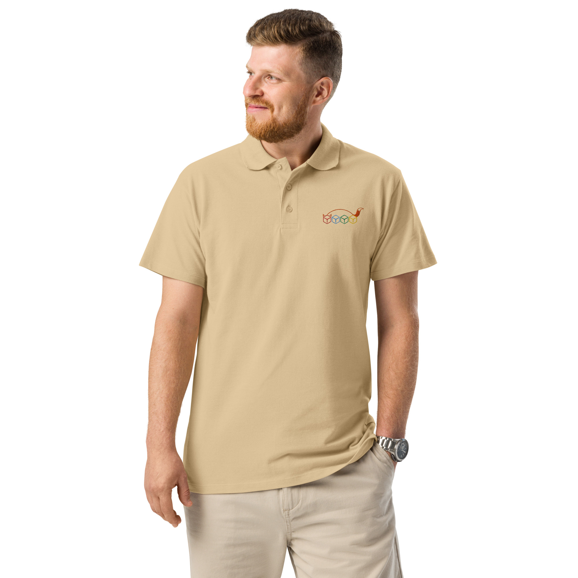 Würfelfuchs-Logo – Premium-Piqué-EMB-Poloshirt – Bild 20