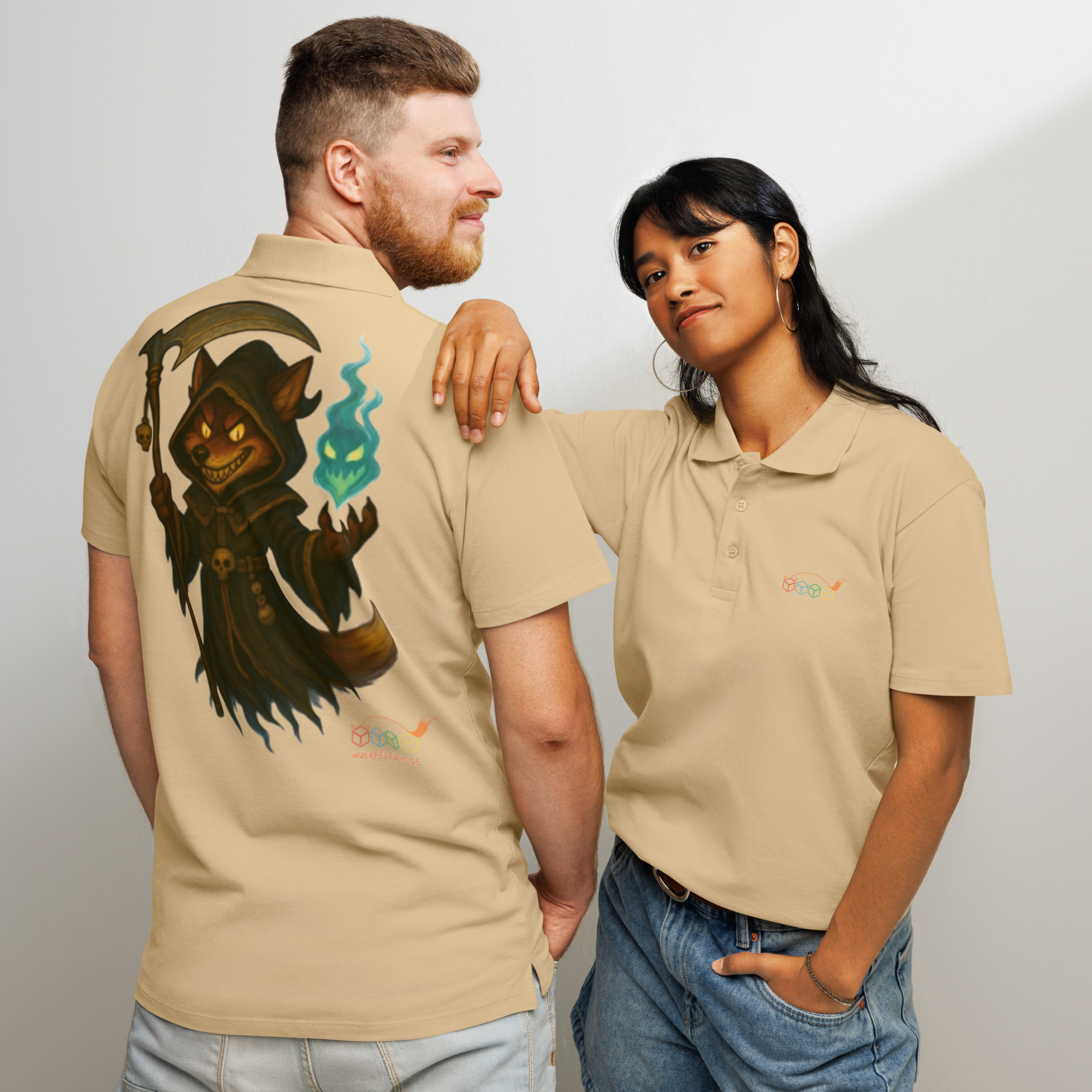 Fox Reaper – Premium-Piqué-DTF-Poloshirt mit Werbung – Bild 24