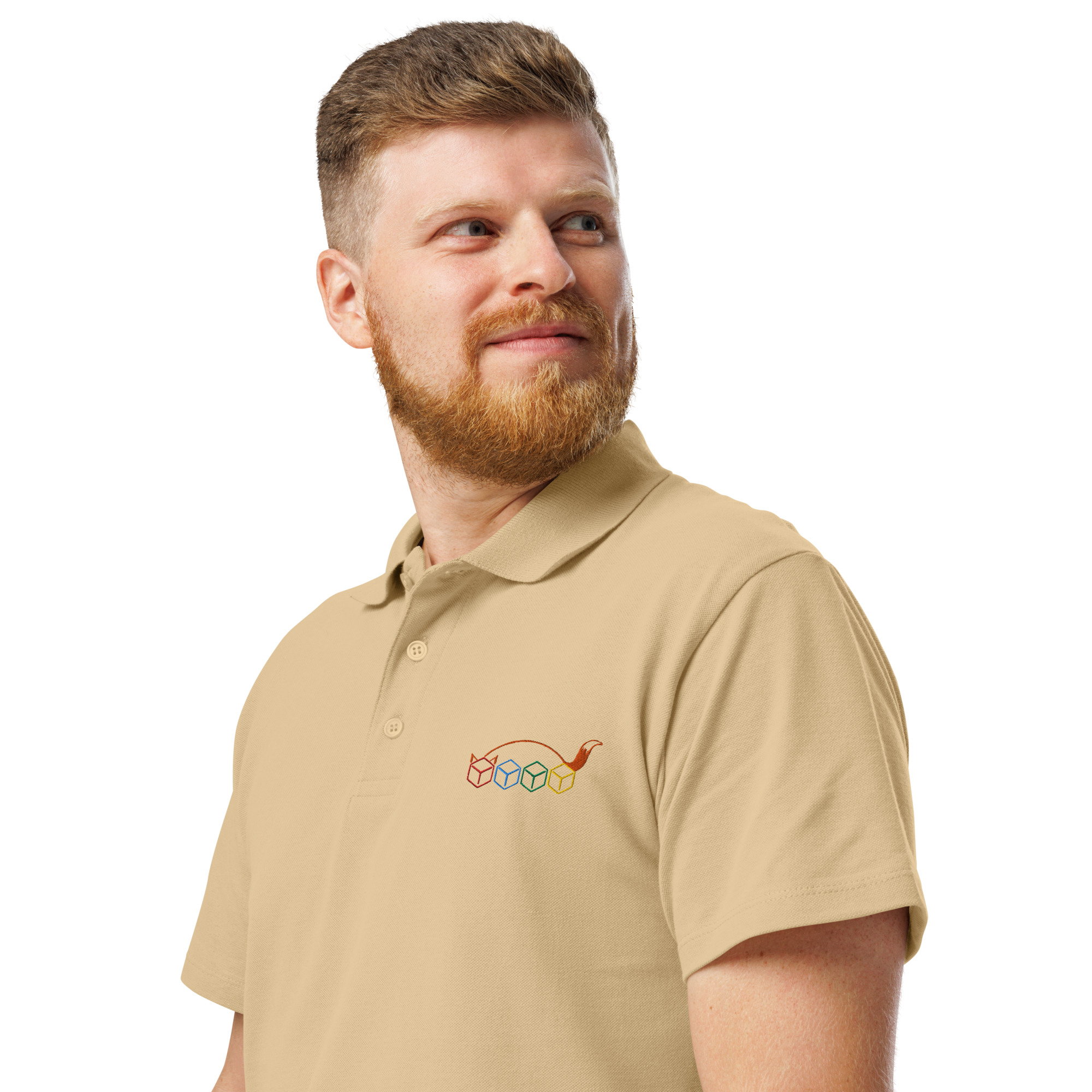 Würfelfuchs-Logo – Premium-Piqué-EMB-Poloshirt – Bild 27