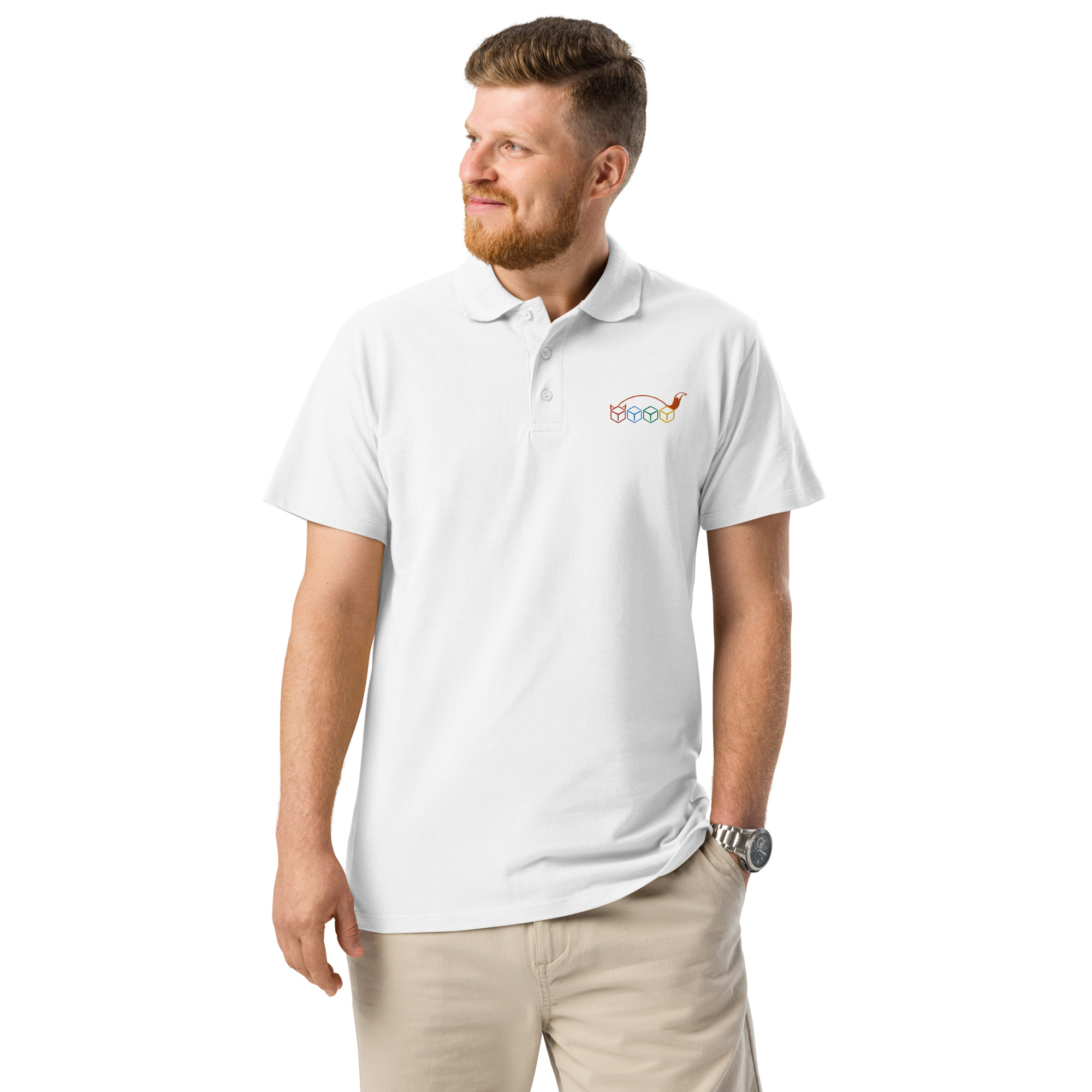 Würfelfuchs-Logo – Premium-Piqué-EMB-Poloshirt – Bild 21