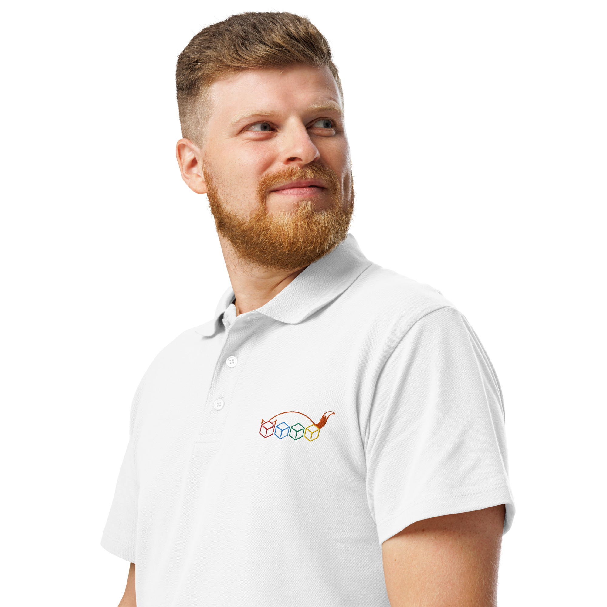 Würfelfuchs-Logo – Premium-Piqué-EMB-Poloshirt – Bild 28
