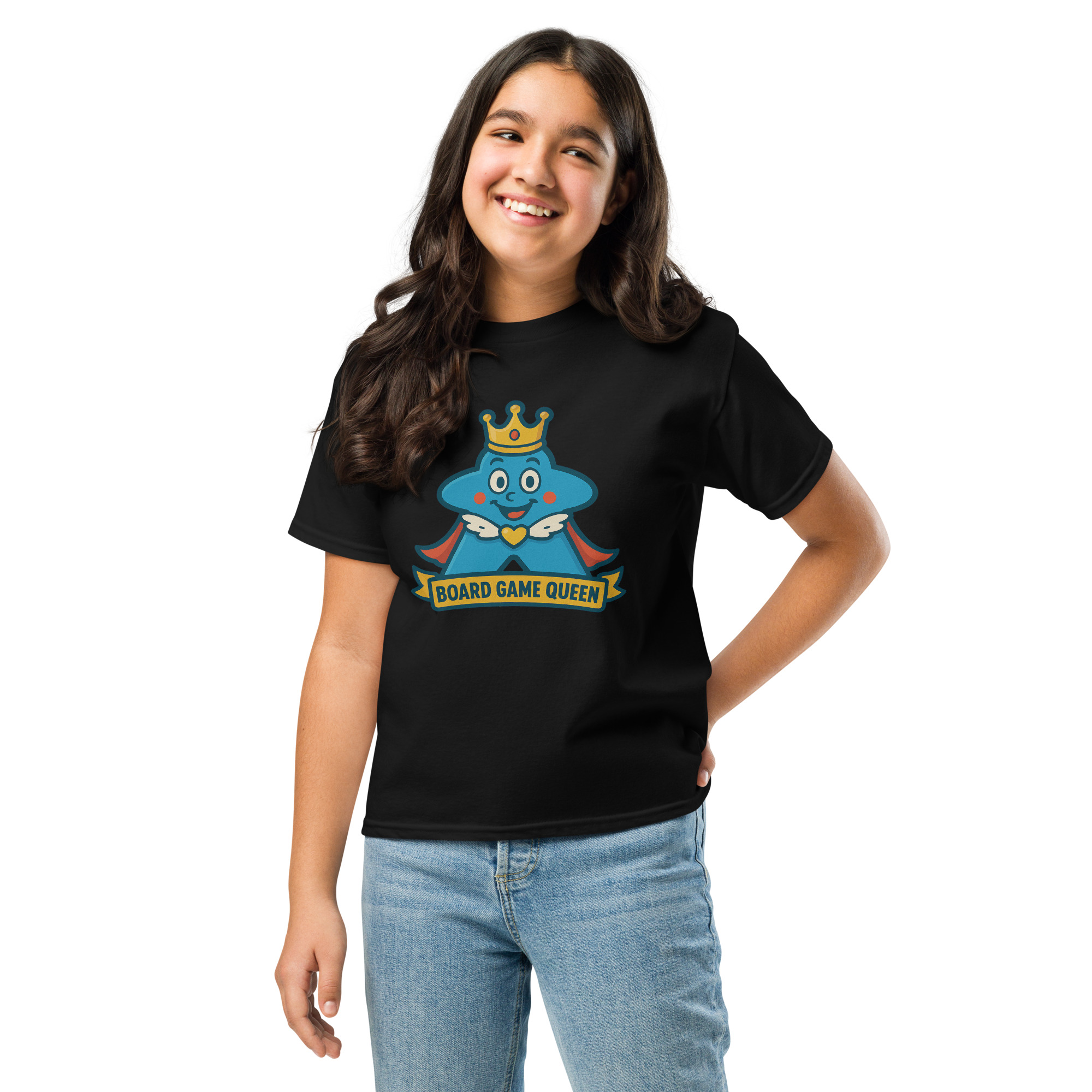 Board Game Queen – Royal Meeple Edition - Klassisches DTF-T-Shirt für Jugendliche – Bild 3