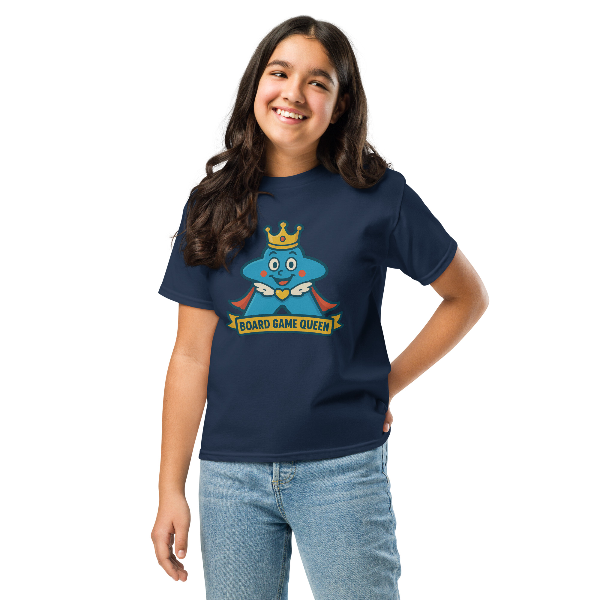 Board Game Queen – Royal Meeple Edition - Klassisches DTF-T-Shirt für Jugendliche – Bild 5