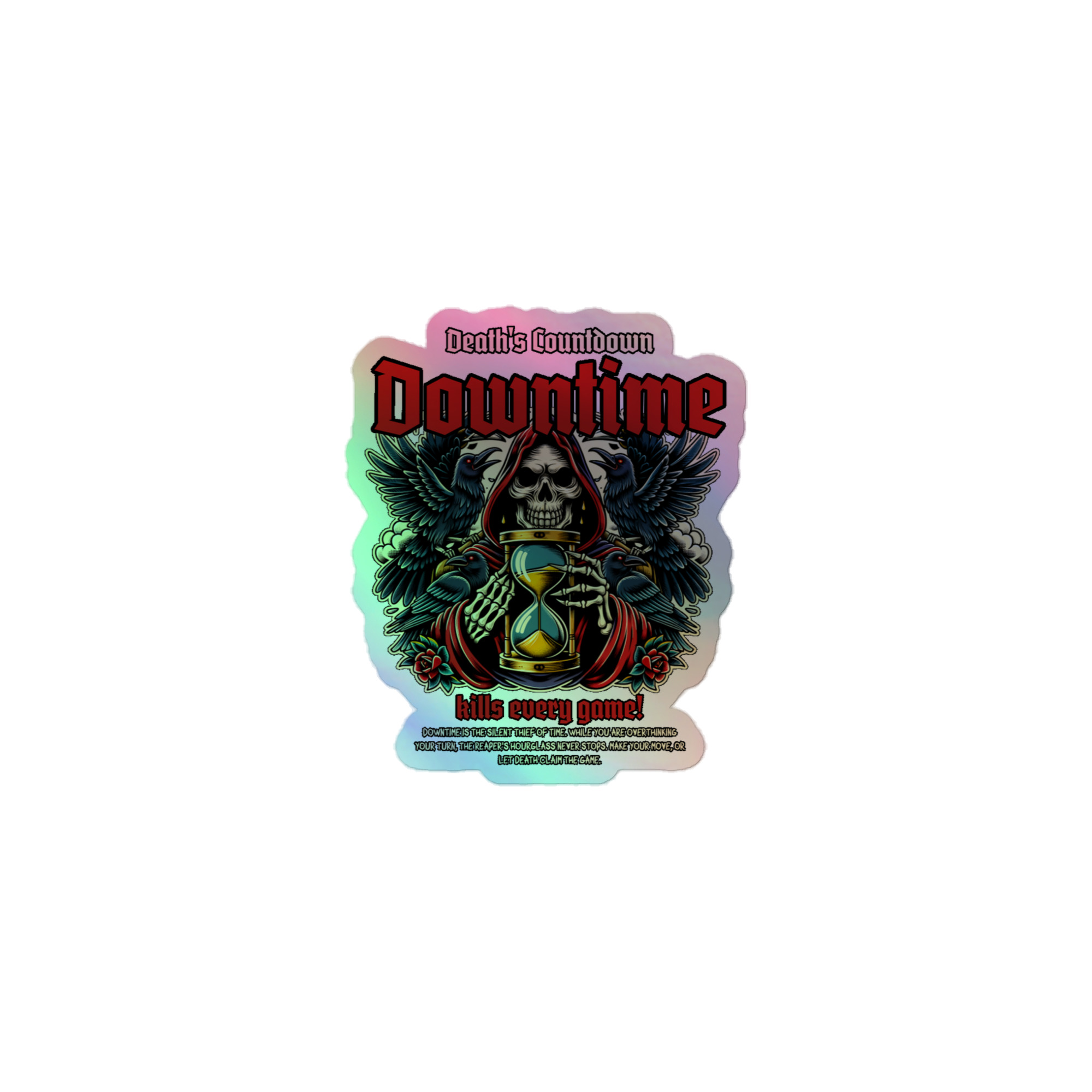 Death’s Countdown – Dark Fantasy - Holografische Kiss-Cut Aufkleber 8x8cm | 10x10cm | 14x14cm – Bild 3