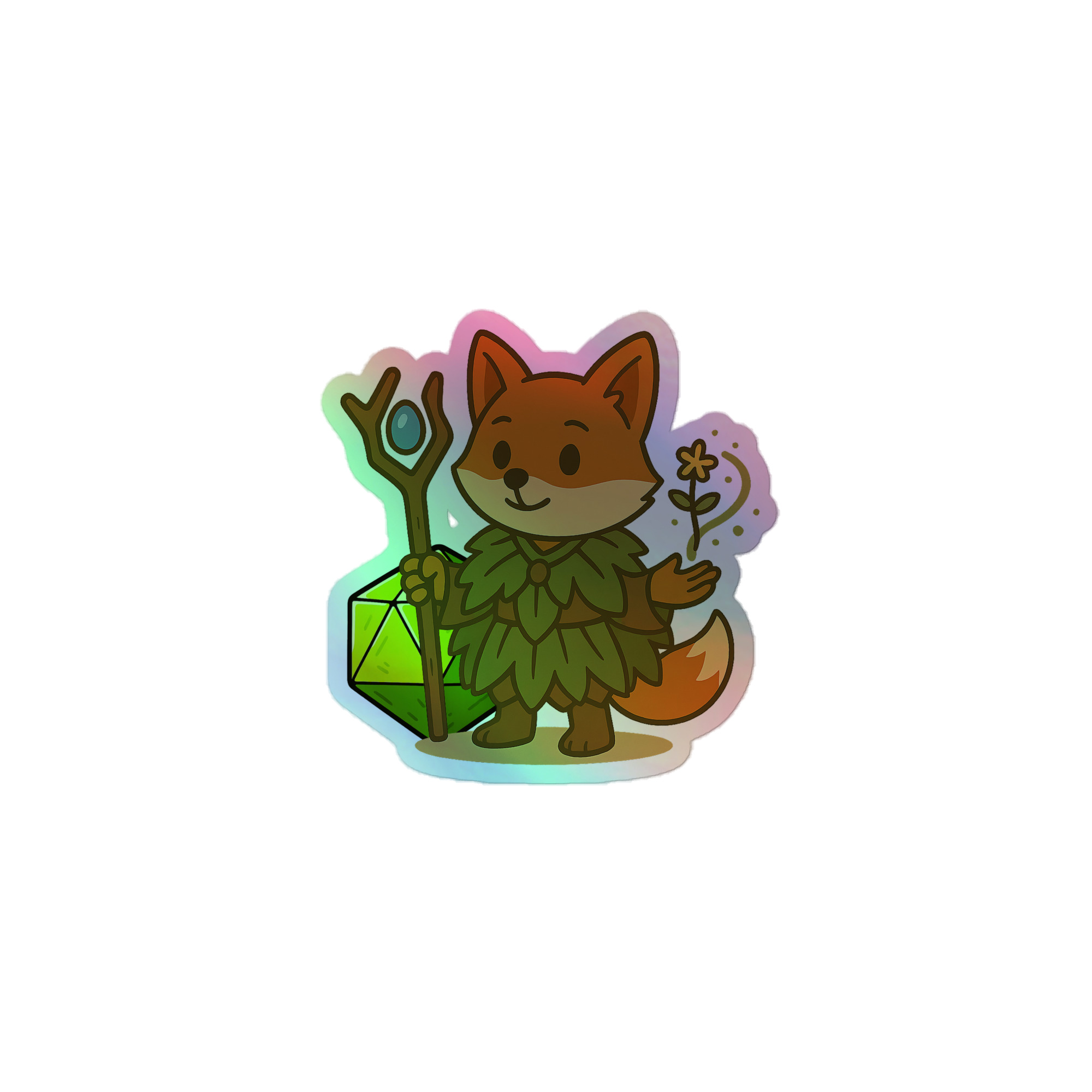 Dice Druid - Holografische Kiss-Cut Aufkleber 8x8cm | 10x10cm | 14x14cm – Bild 3