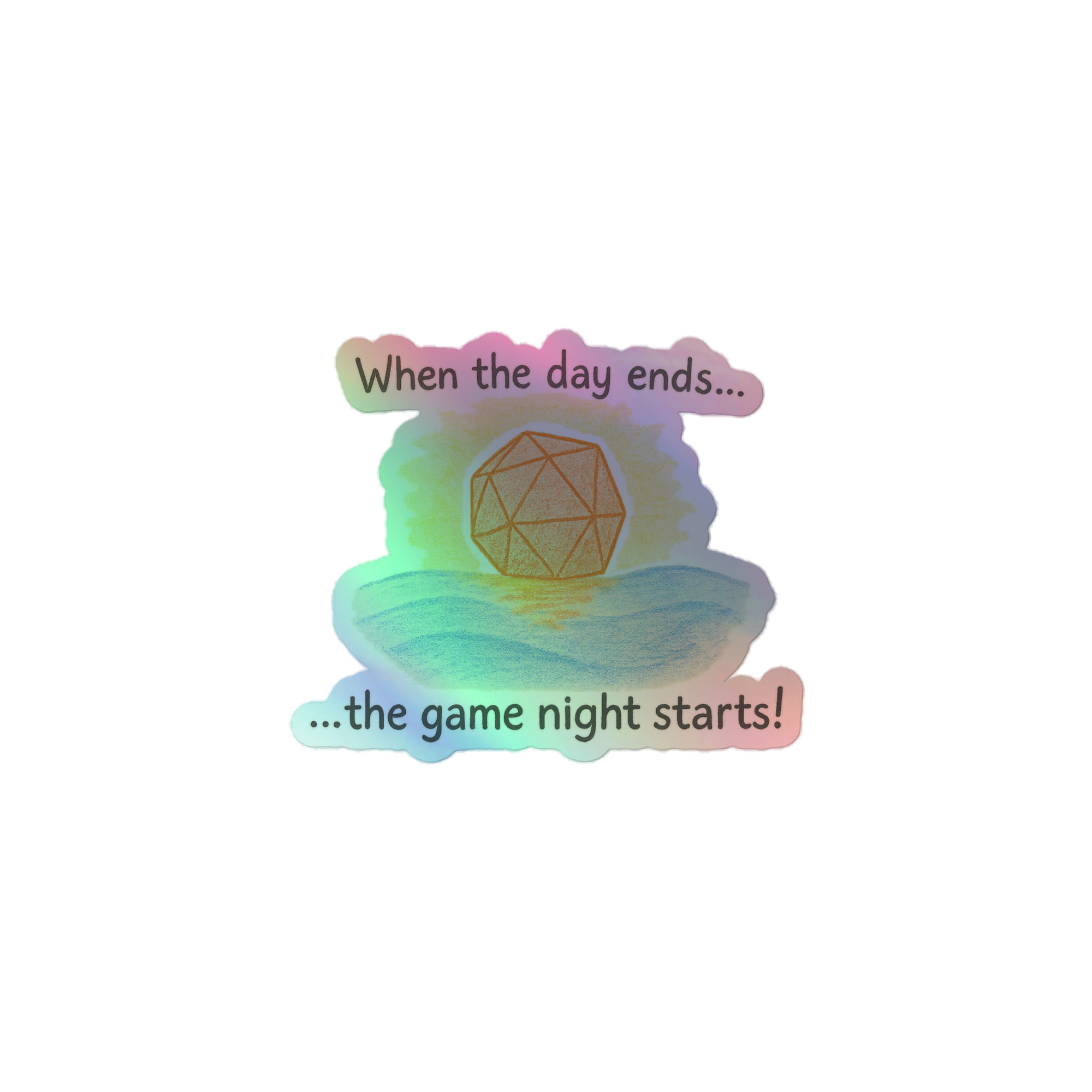 Game Night Starts - Holografische Kiss-Cut Aufkleber 8x8cm | 10x10cm | 14x14cm – Bild 3