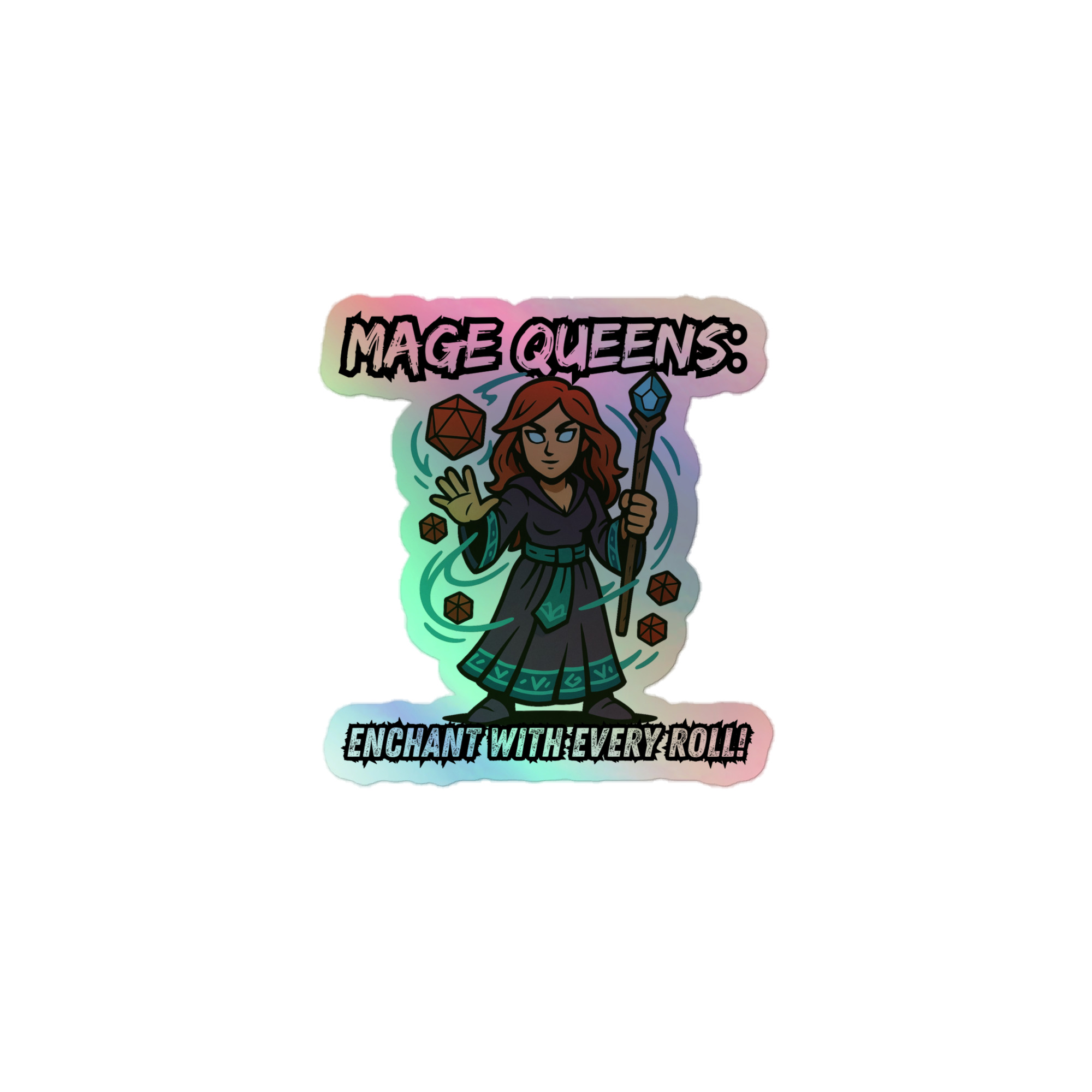 Mage Queens roll with Attitude - Holografische Kiss-Cut Aufkleber 8x8cm | 10x10cm | 14x14cm – Bild 3