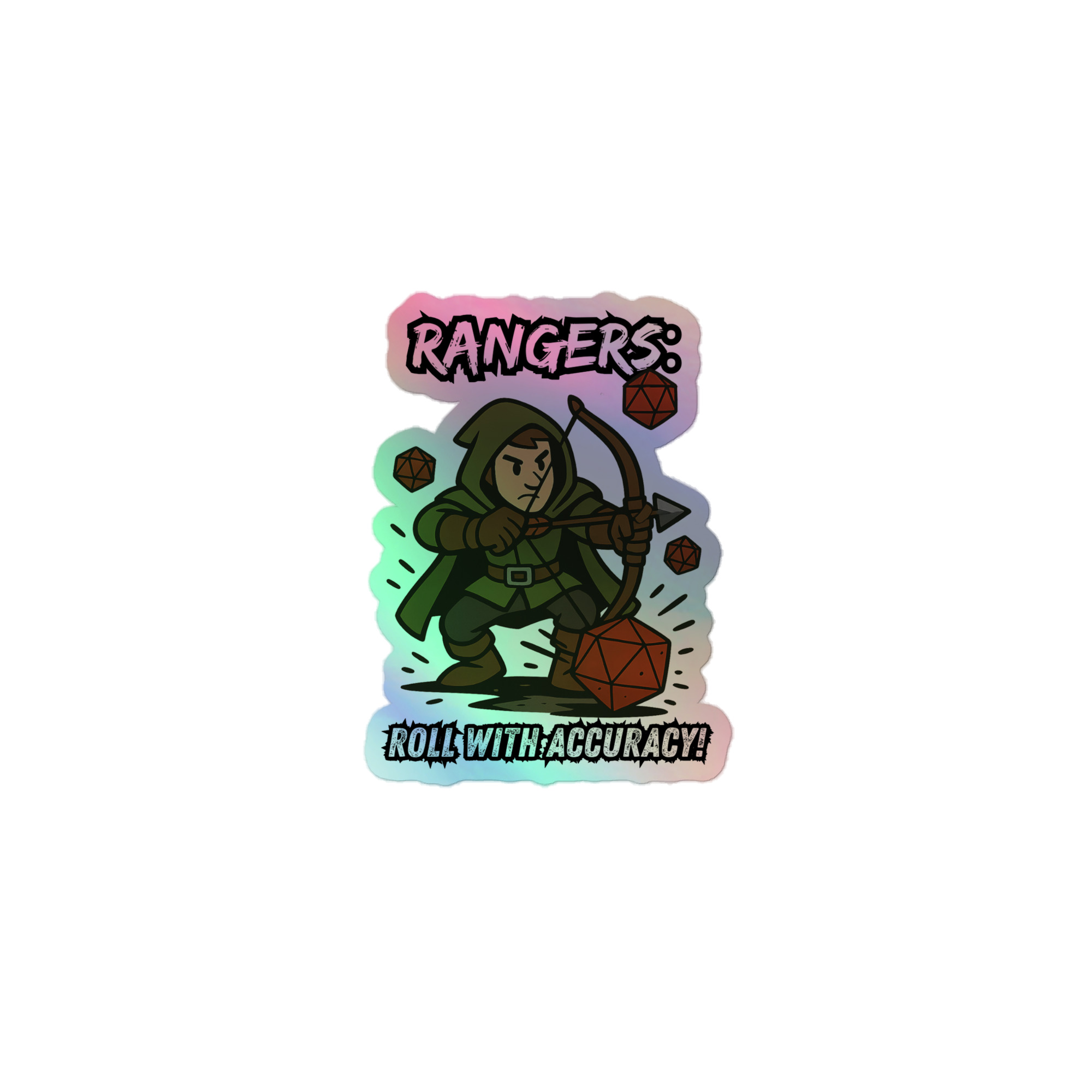 Rangers roll with Attitude - Holografische Kiss-Cut Aufkleber 8x8cm | 10x10cm | 14x14cm – Bild 3
