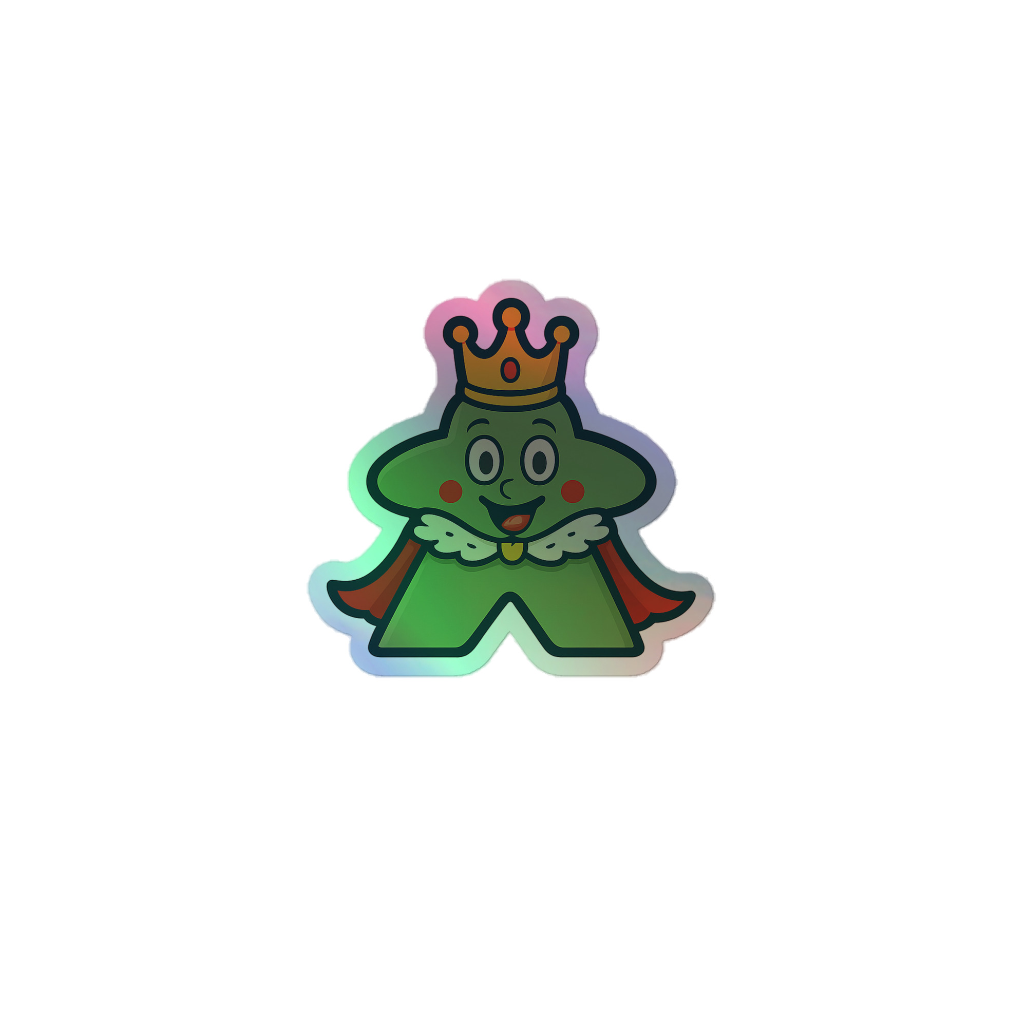Royal green Meeple – Royal Meeple Edition - Holografische Kiss-Cut Aufkleber 8x8cm | 10x10cm | 14x14cm – Bild 3