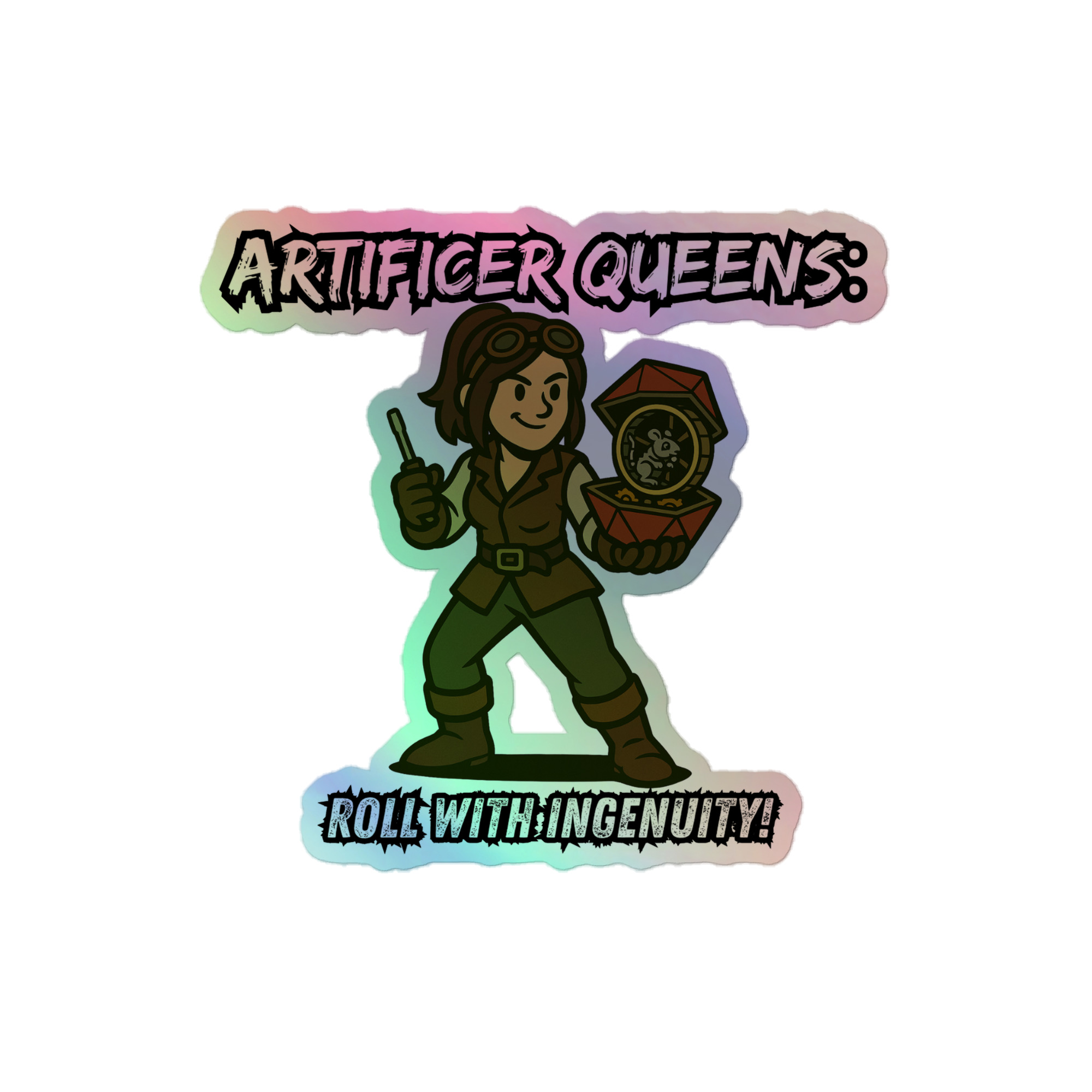 Atrificer Queens roll with attitude! - Holografische Kiss-Cut Aufkleber 8x8cm | 10x10cm | 14x14cm – Bild 2