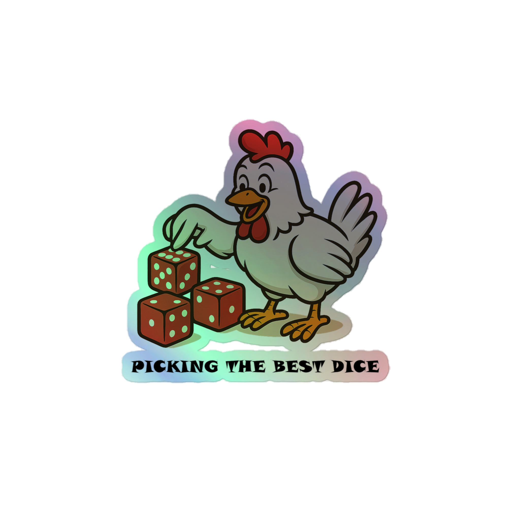 Dice Picking - Holografische Kiss-Cut Aufkleber 8x8cm | 10x10cm | 14x14cm – Bild 2