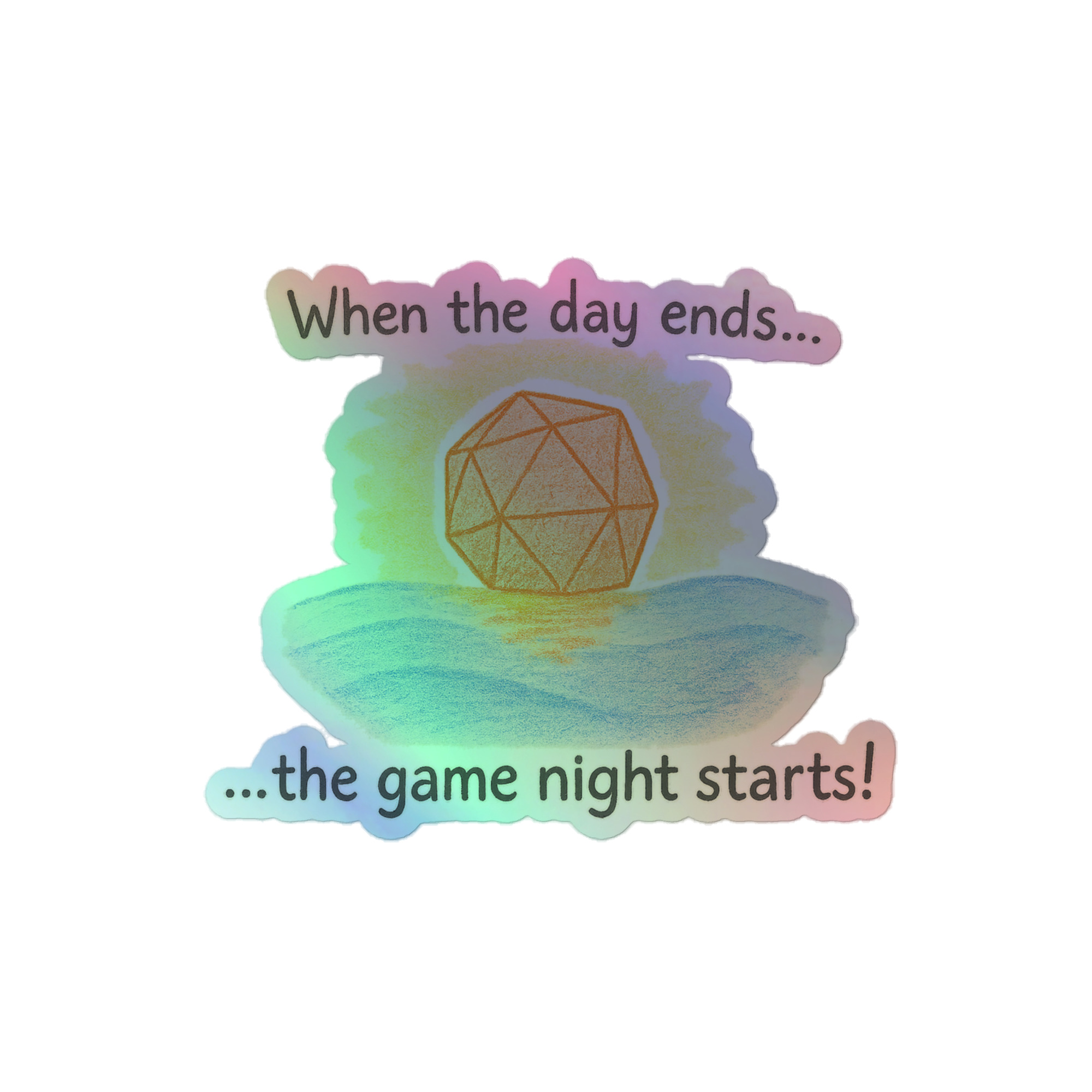 Game Night Starts - Holografische Kiss-Cut Aufkleber 8x8cm | 10x10cm | 14x14cm – Bild 2