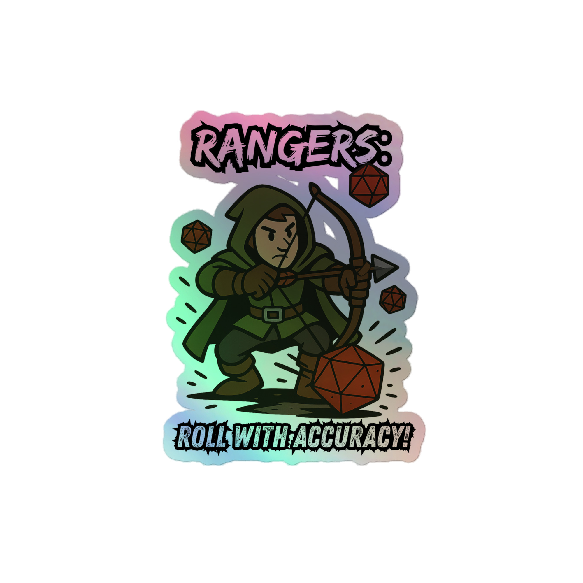 Rangers roll with Attitude - Holografische Kiss-Cut Aufkleber 8x8cm | 10x10cm | 14x14cm – Bild 2