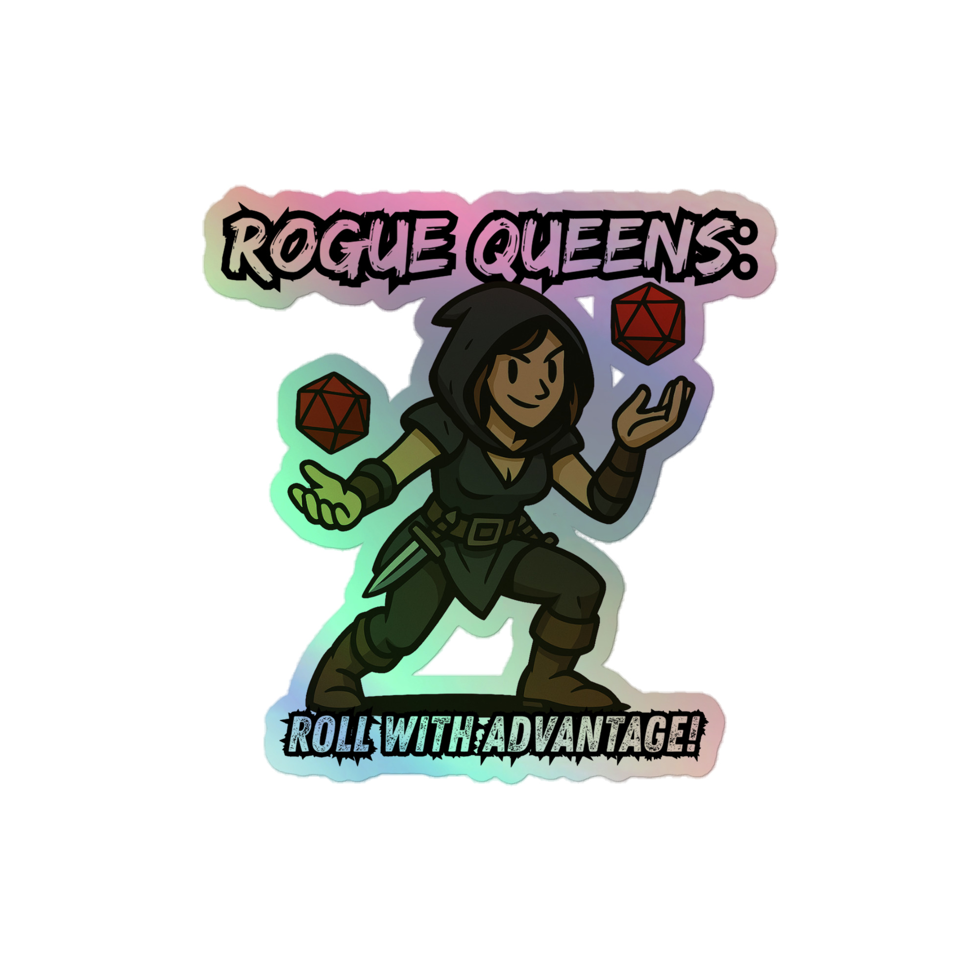 Rogue Queens roll with Attitude - Holografische Kiss-Cut Aufkleber 8x8cm | 10x10cm | 14x14cm – Bild 2