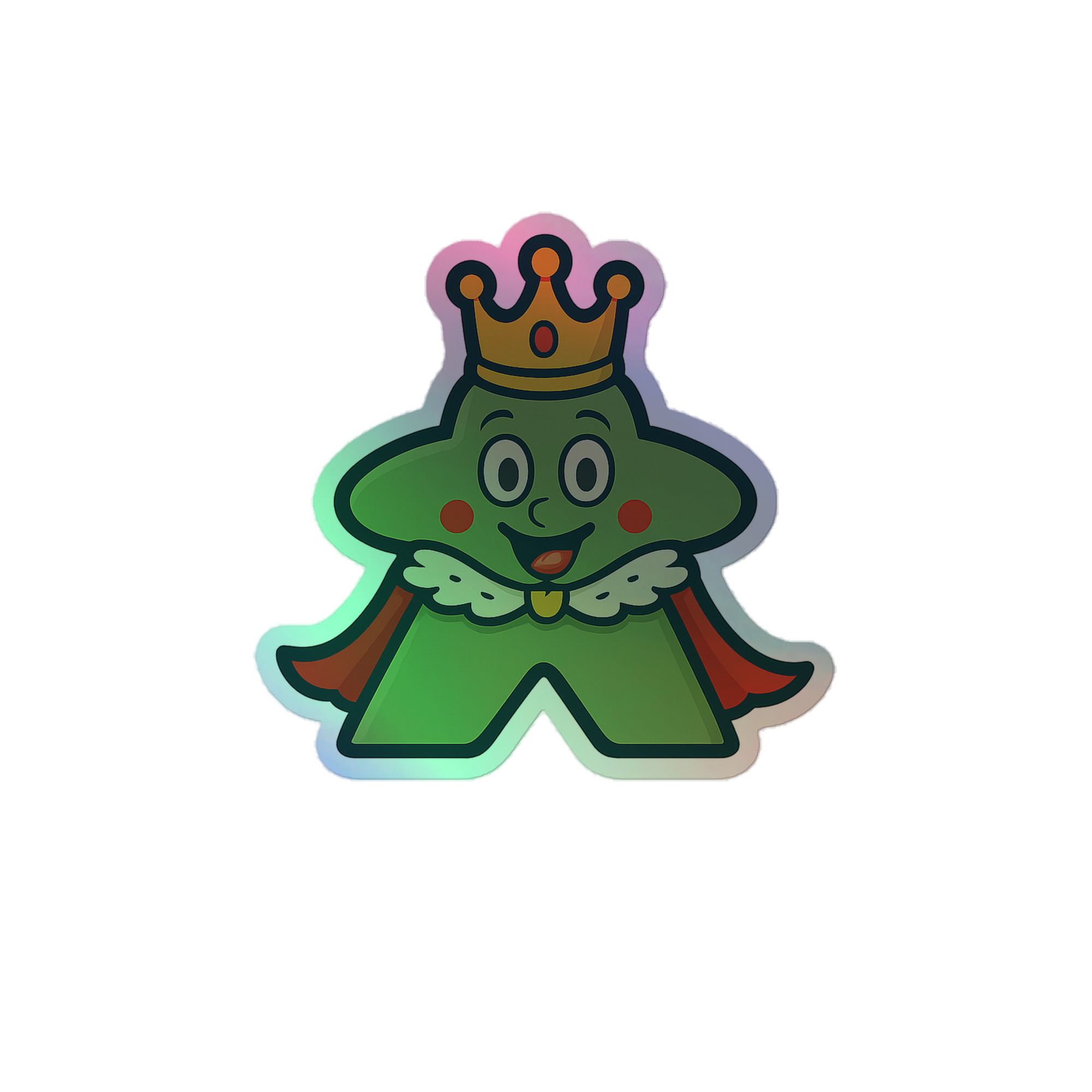 Royal green Meeple – Royal Meeple Edition - Holografische Kiss-Cut Aufkleber 8x8cm | 10x10cm | 14x14cm – Bild 2