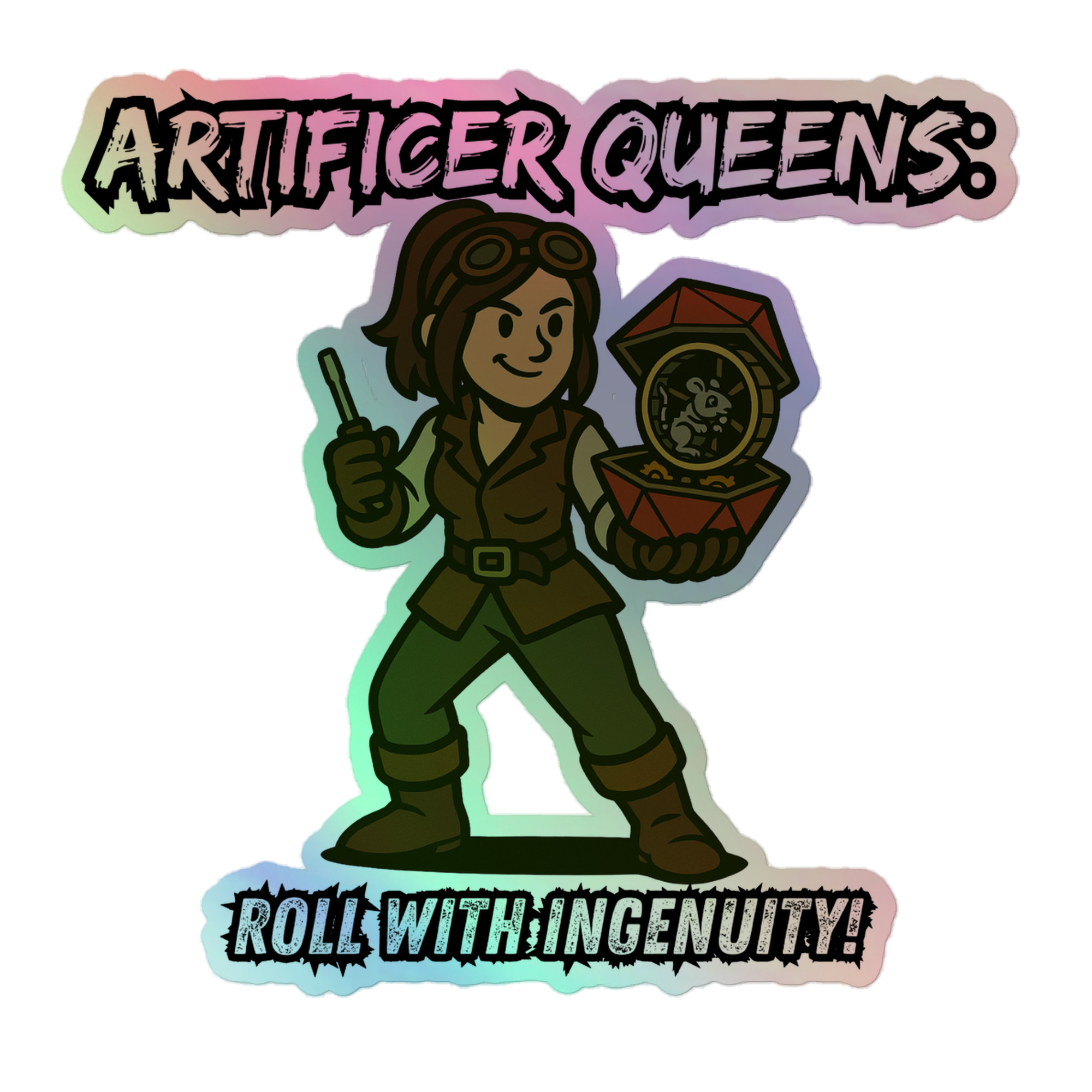 Atrificer Queens roll with attitude! - Holografische Kiss-Cut Aufkleber 8x8cm | 10x10cm | 14x14cm