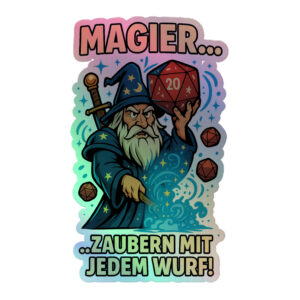 Magier zaubern - Holografische Kiss-Cut Aufkleber 8x8cm | 10x10cm | 14x14cm