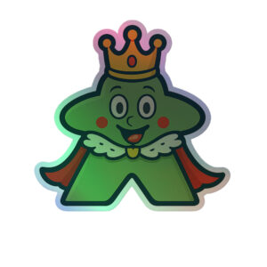 Royal green Meeple – Royal Meeple Edition - Holografische Kiss-Cut Aufkleber 8x8cm | 10x10cm | 14x14cm