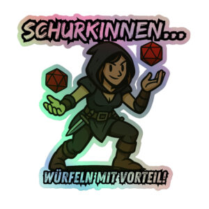 Schurkinnen würfeln mit Vorteil - Holografische Kiss-Cut Aufkleber 8x8cm | 10x10cm | 14x14cm