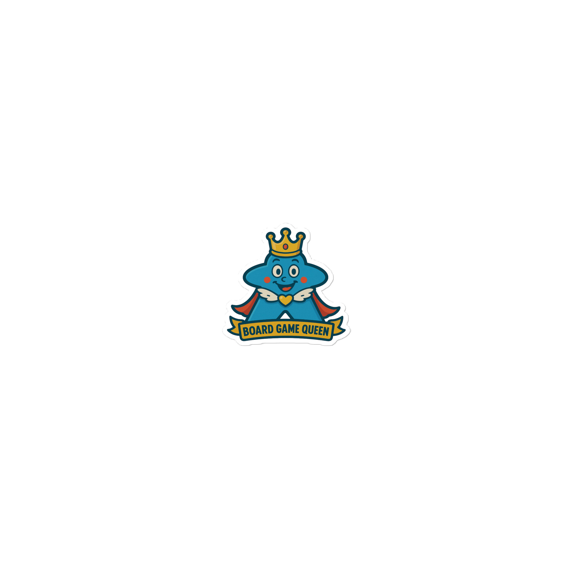 Board Game Queen – Royal Meeple Edition - Blasenfreie Aufkleber 3″×3″ | 4″×4″ | 5.5″×5.5″ | 15″×3.75"