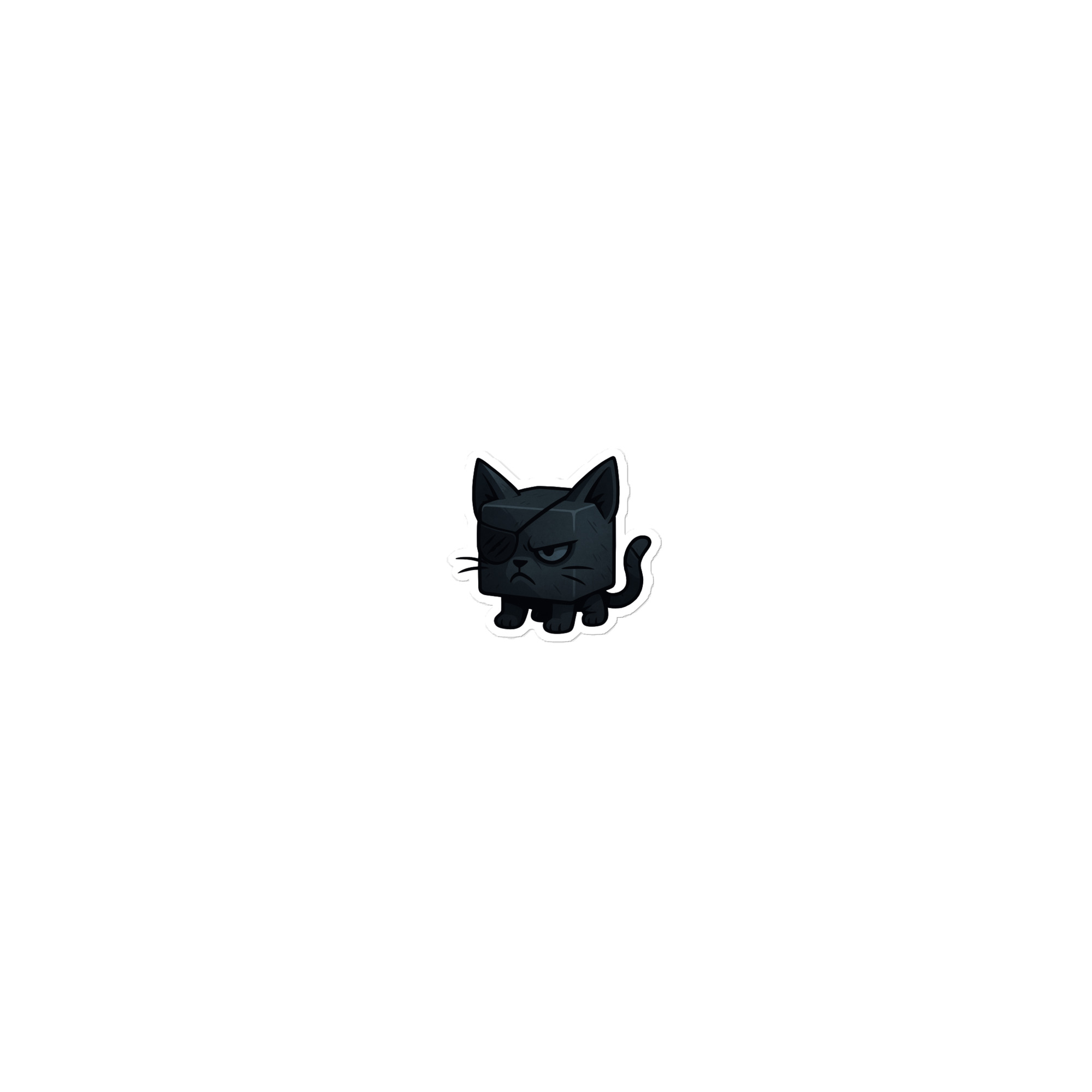 Dicemals Würfelkater – Düstere Würfelform in Tiergestalt - Blasenfreie Aufkleber 3″×3″ | 4″×4″ | 5.5″×5.5″ | 15″×3.75"