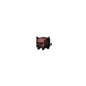 Dicemals Würfelschwein – Düstere Würfelform in Tiergestalt - Blasenfreie Aufkleber 3″×3″ | 4″×4″ | 5.5″×5.5″ | 15″×3.75"