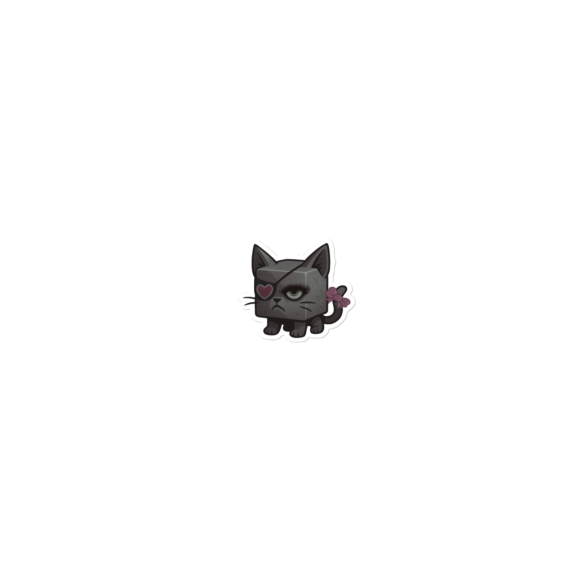 Dicemals Würfelkatze – Düstere Würfelform in Tiergestalt - Blasenfreie Aufkleber 3″×3″ | 4″×4″ | 5.5″×5.5″ | 15″×3.75"