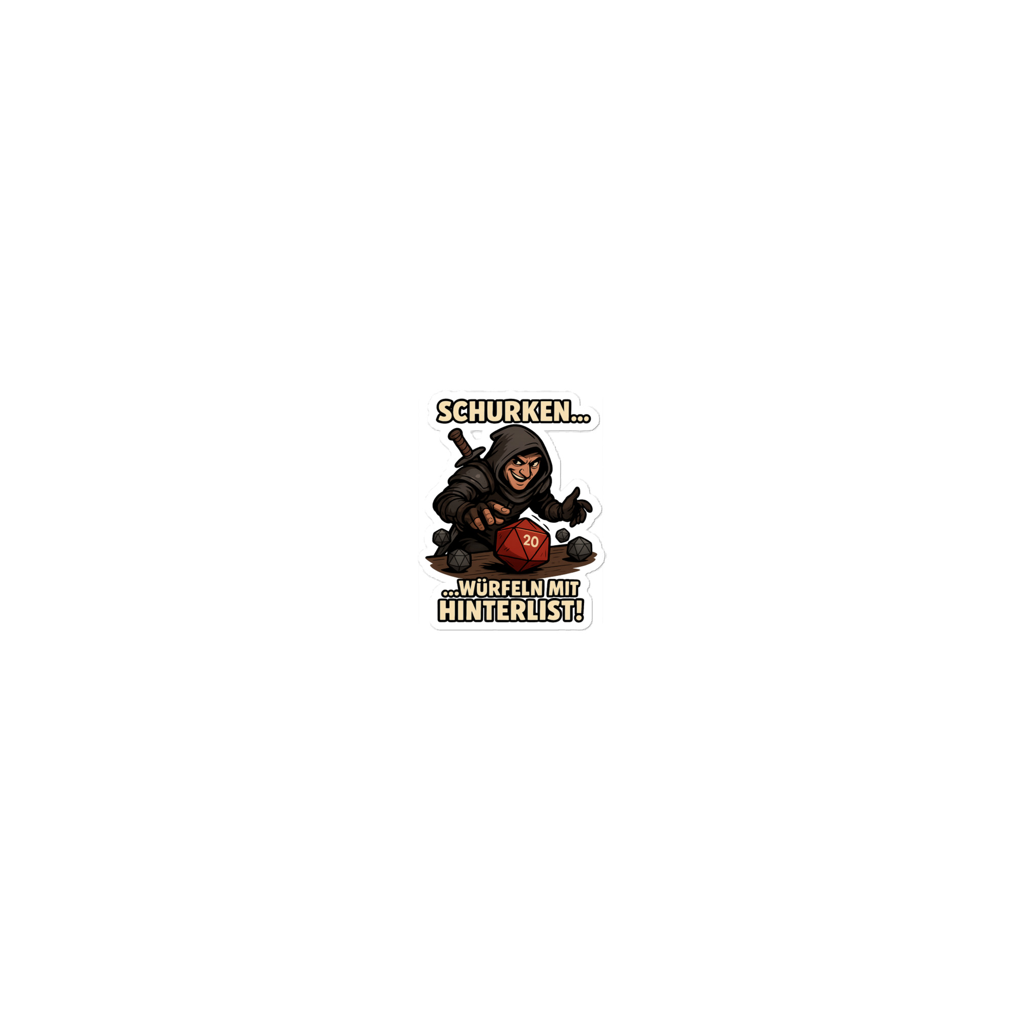 Hinterlist - Blasenfreie Aufkleber 3″×3″ | 4″×4″ | 5.5″×5.5″ | 15″×3.75"