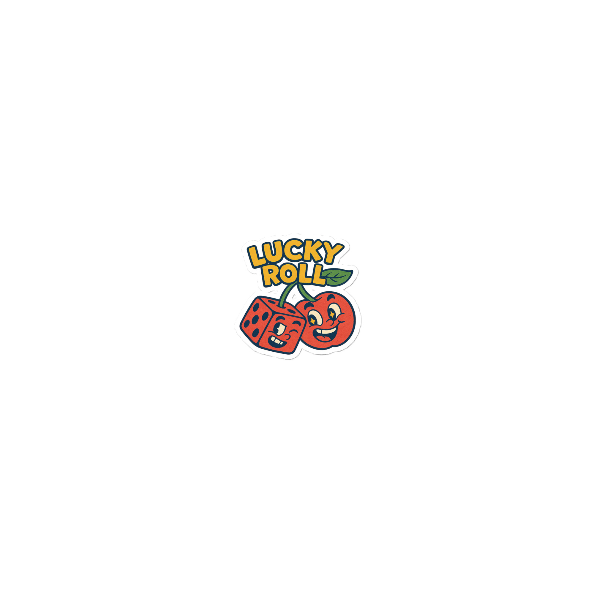 Lucky Roll – Cherries - Blasenfreie Aufkleber 3″×3″ | 4″×4″ | 5.5″×5.5″ | 15″×3.75"